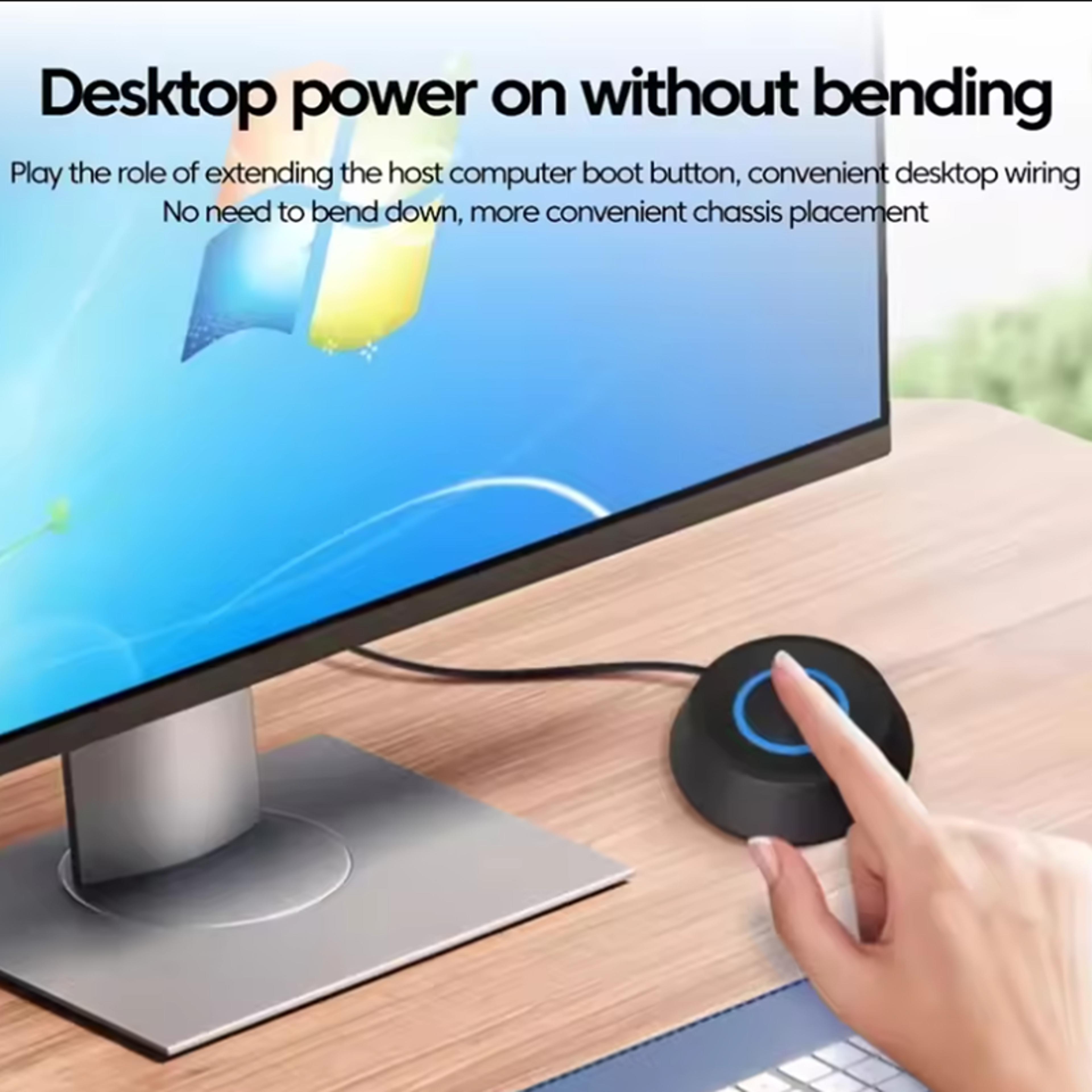 Lights PC Motherboard Power On/Off Button Extension Cable For Desktop Computer – view 5