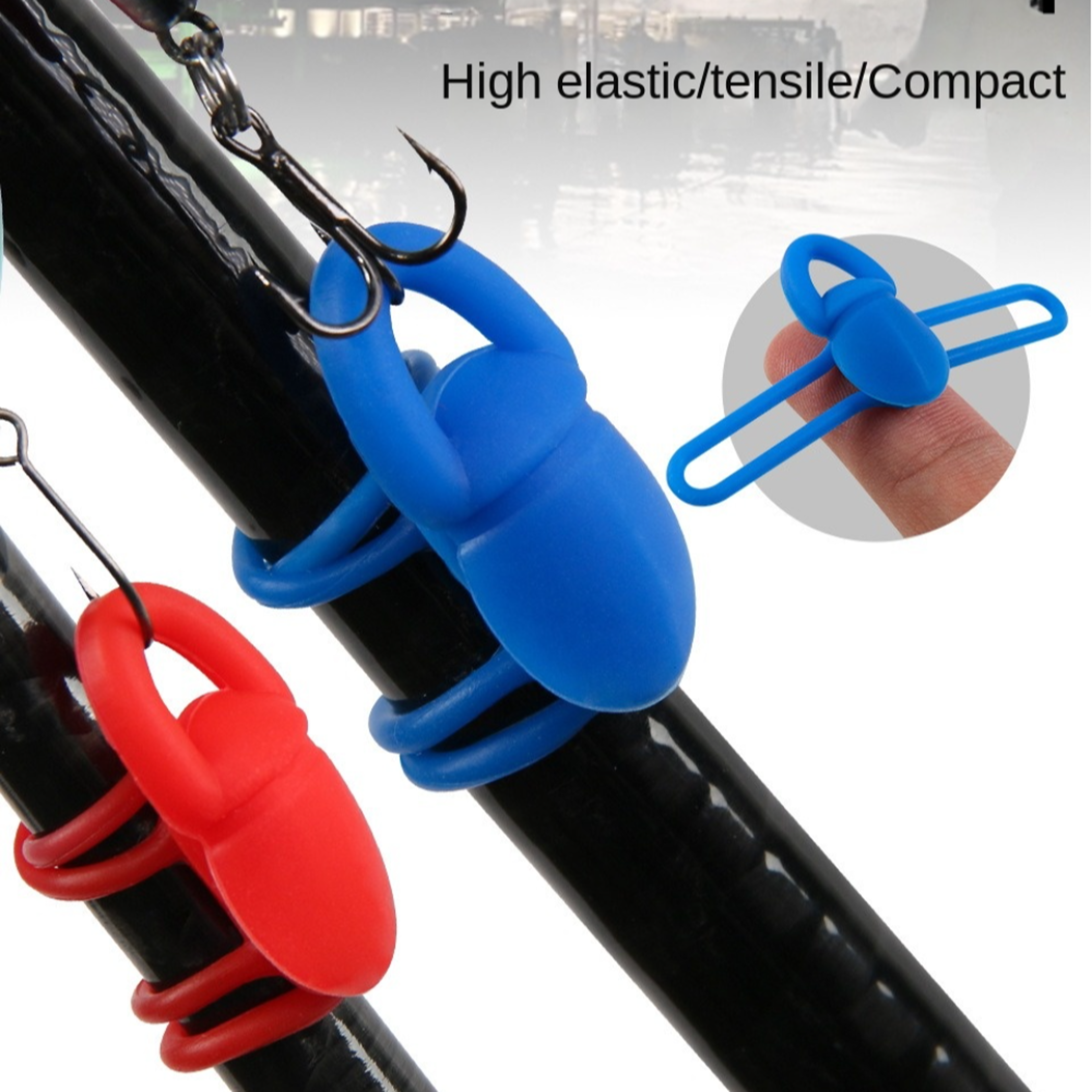 Secure Silicone Hook Holder Jig Lures Hanger Fishing Rod Rubber Rings Safe Keep 0