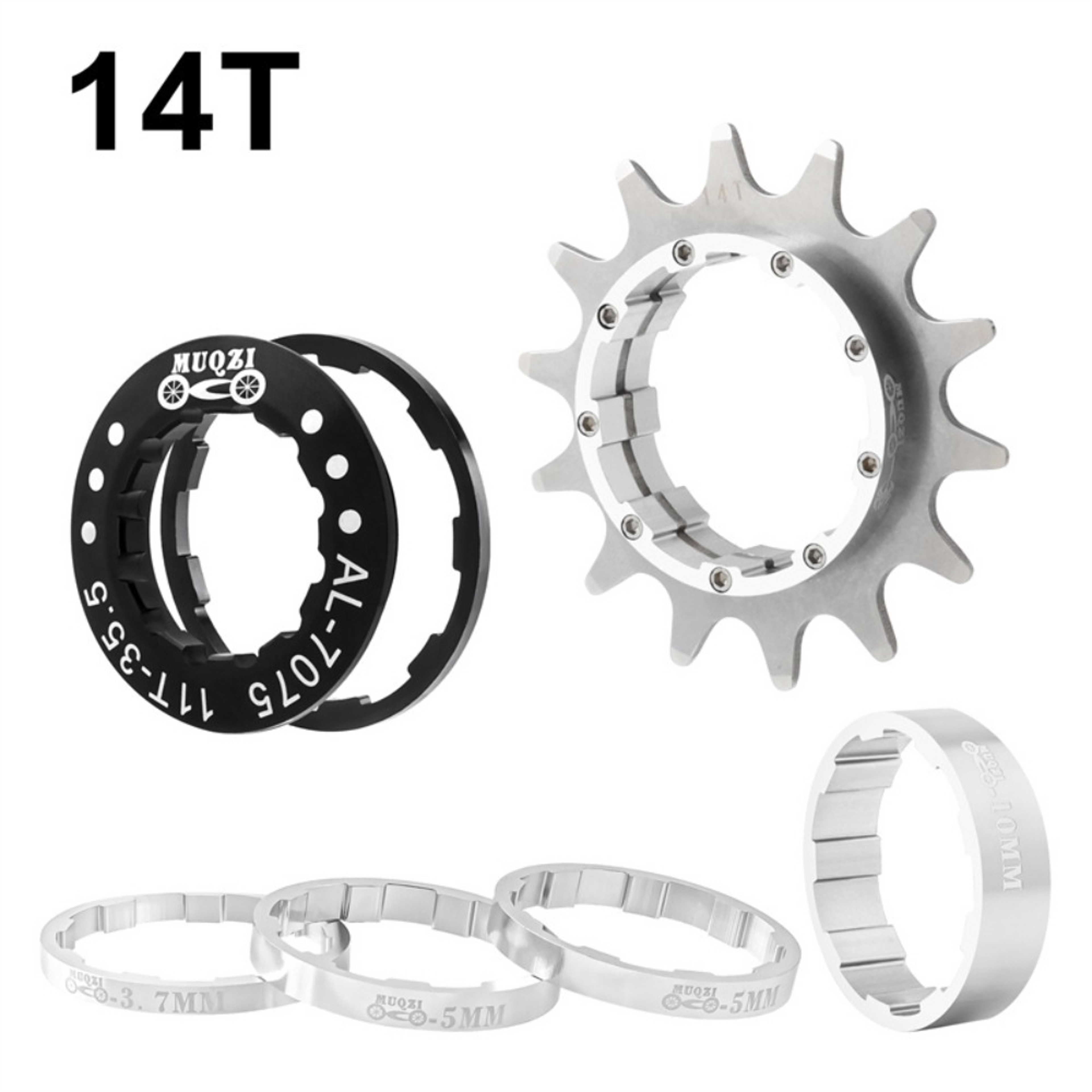 High-Quality Aluminum Alloy Single Speed Conversion Kit with Freewheel Bike Sprocket in Black, Red, Gold, and Silver – view 6