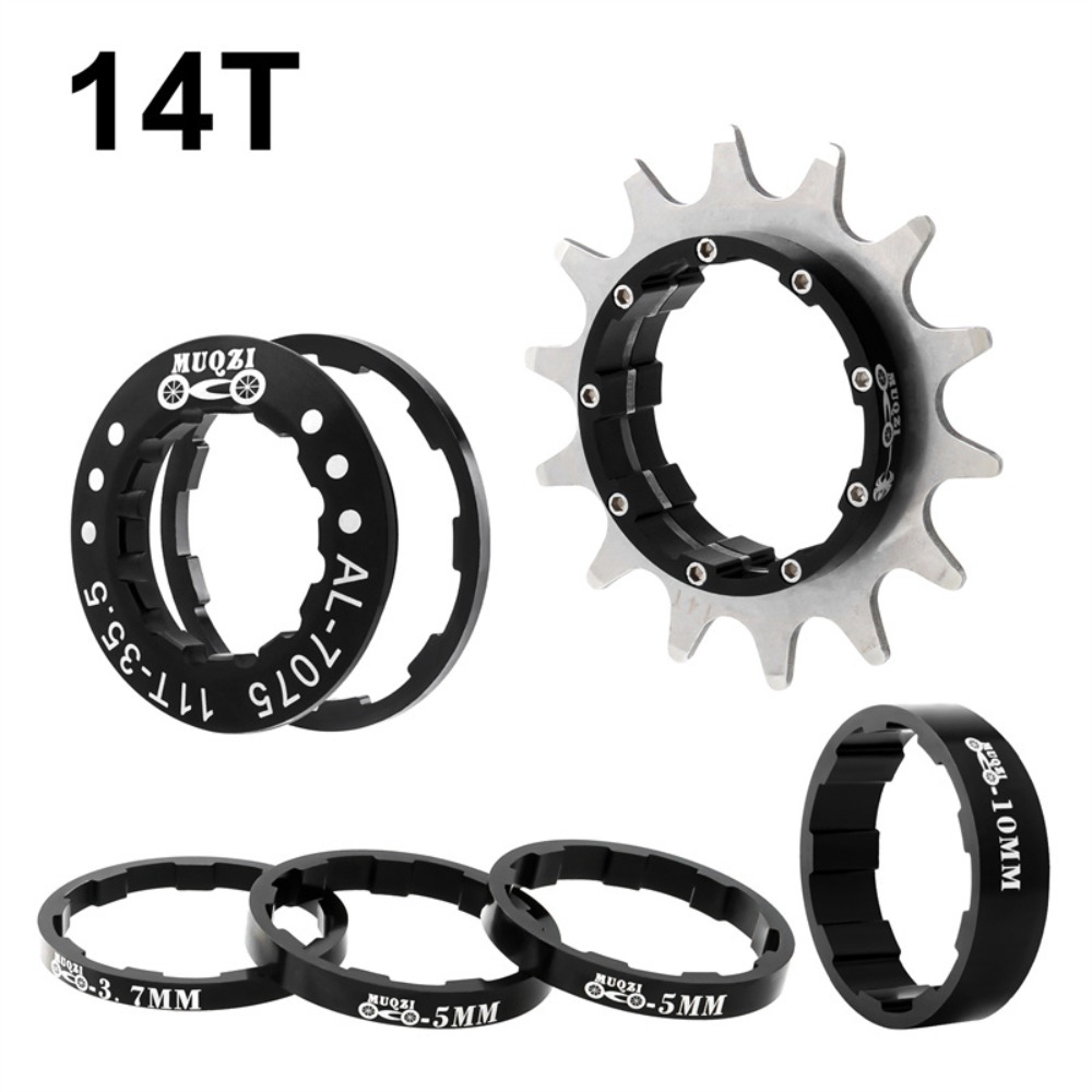 High-Quality Aluminum Alloy Single Speed Conversion Kit with Freewheel Bike Sprocket in Black, Red, Gold, and Silver – view 9
