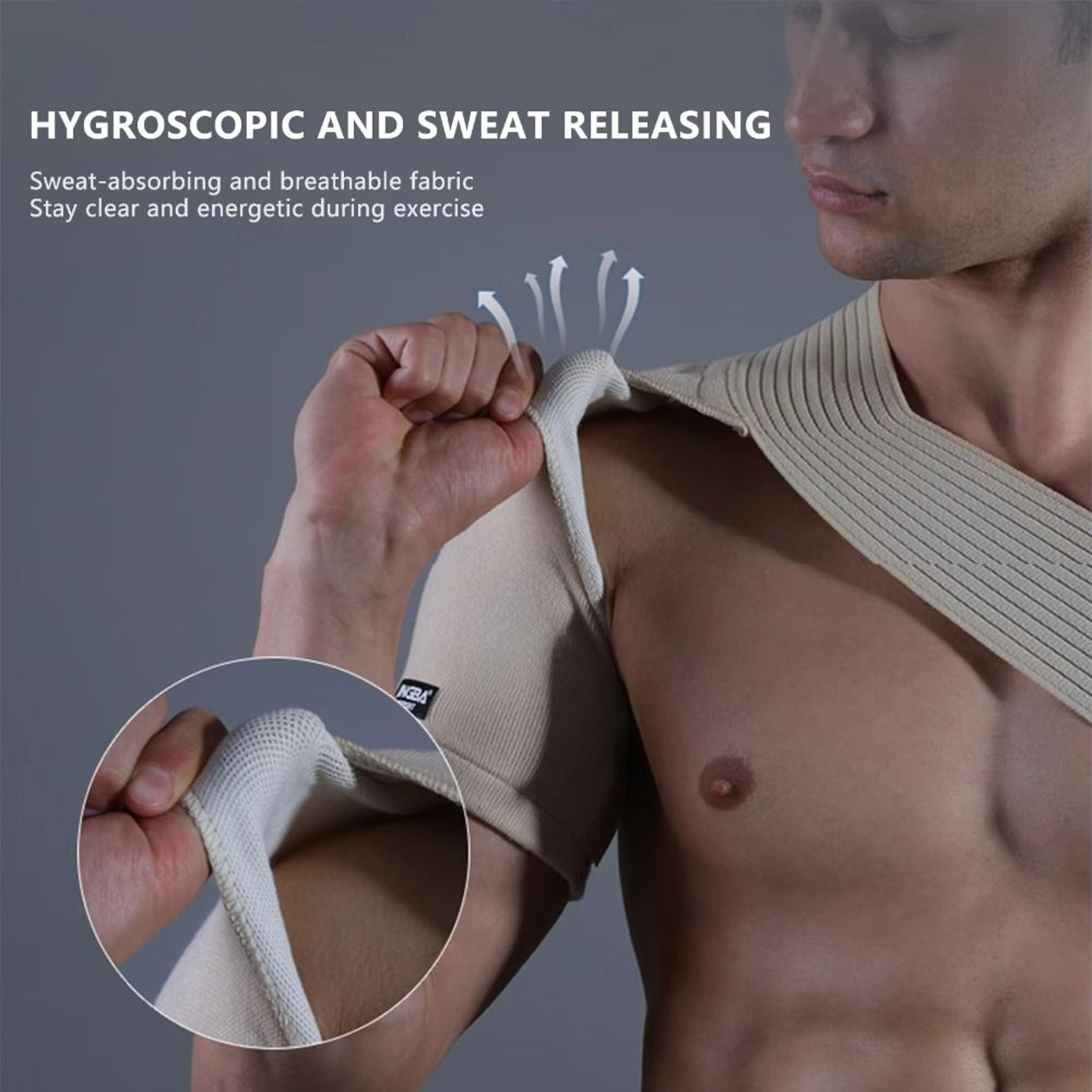 Adjustable Neoprene Shoulder Strap Support Brace, Breathable Back Bandage for Men and Women – view 3