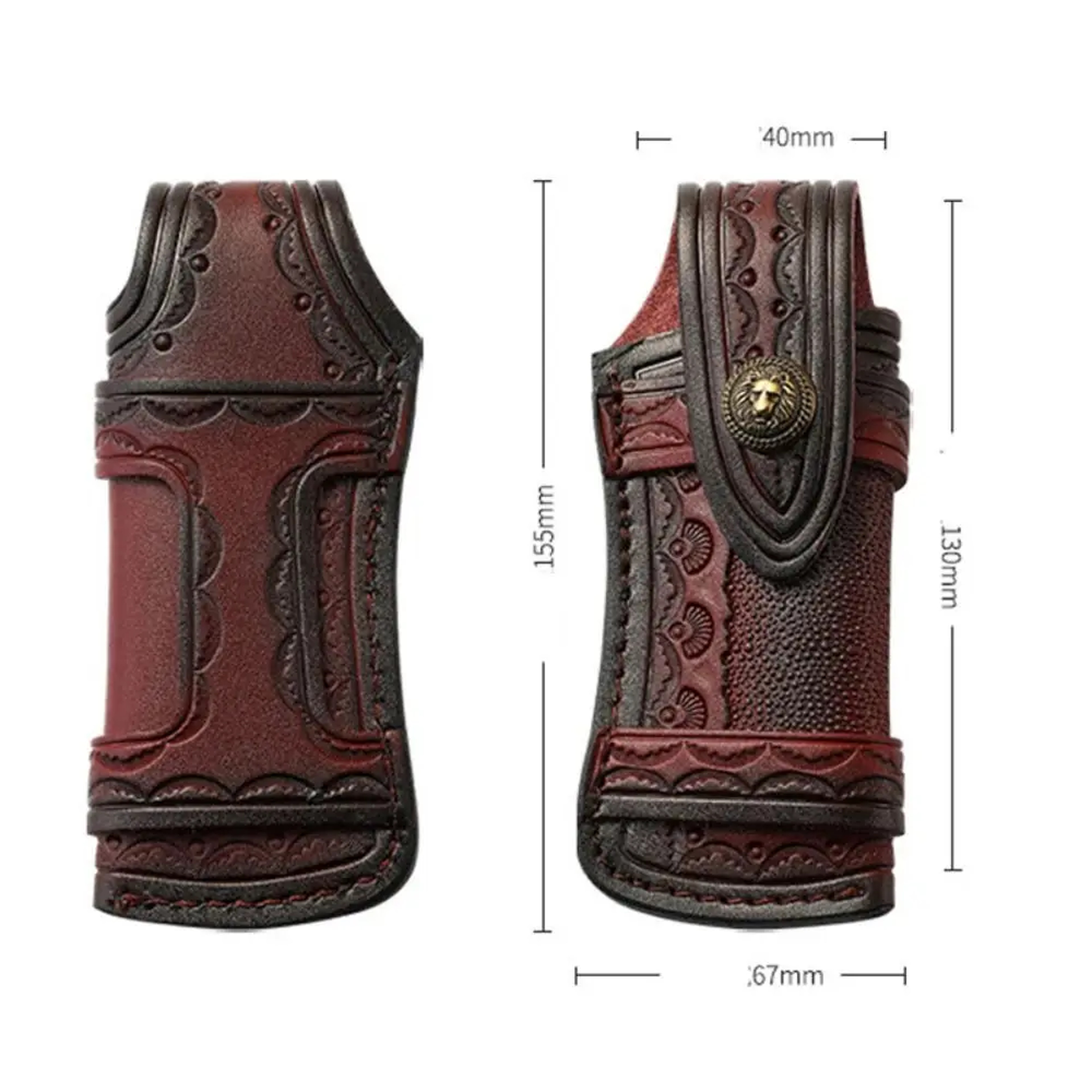 Brown Belt Loop Case Holder New Leather Sheath Pocket Flashlight Belt Fold Knife Scabbard Hunt Camp 6