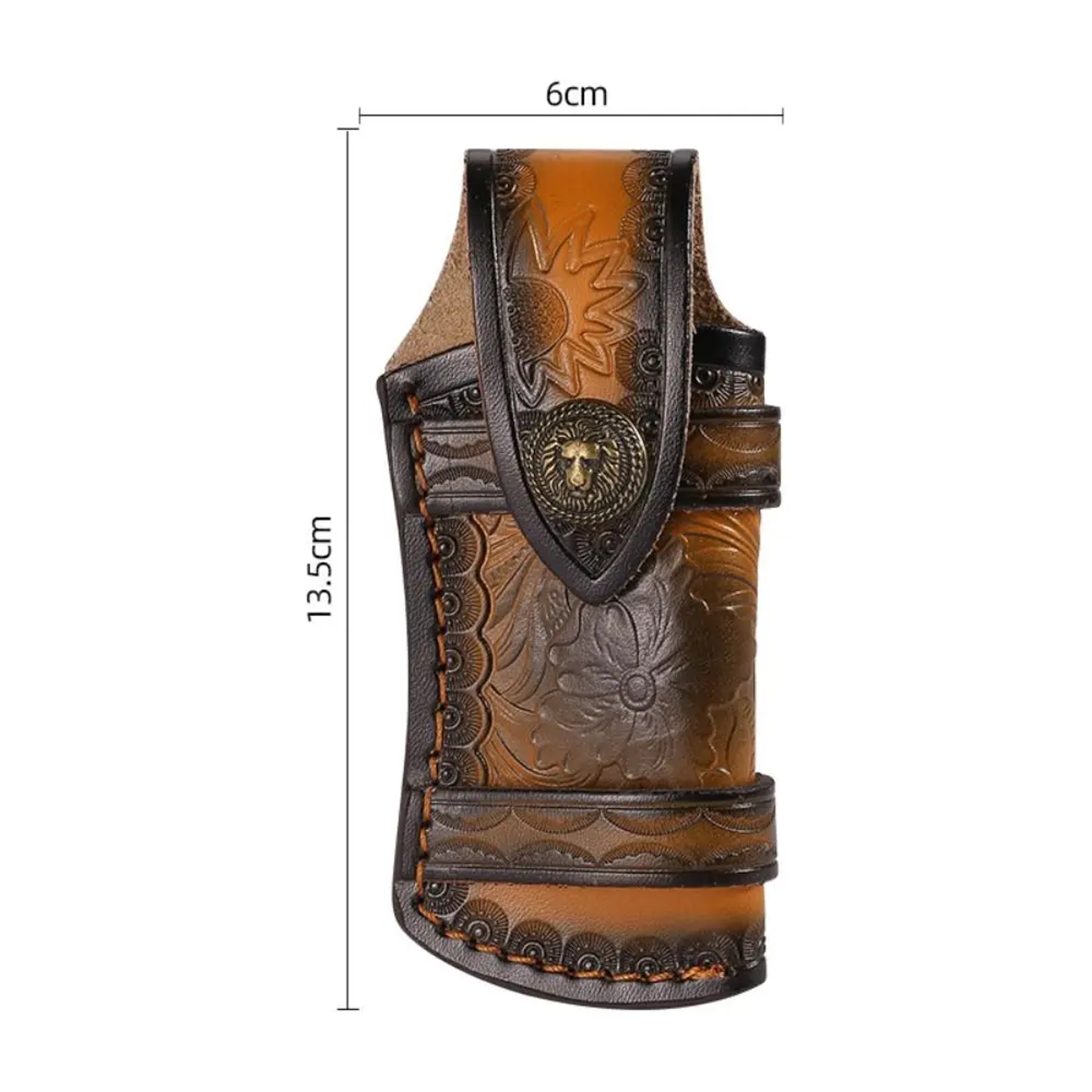 Brown Belt Loop Case Holder New Leather Sheath Pocket Flashlight Belt Fold Knife Scabbard Hunt Camp 7