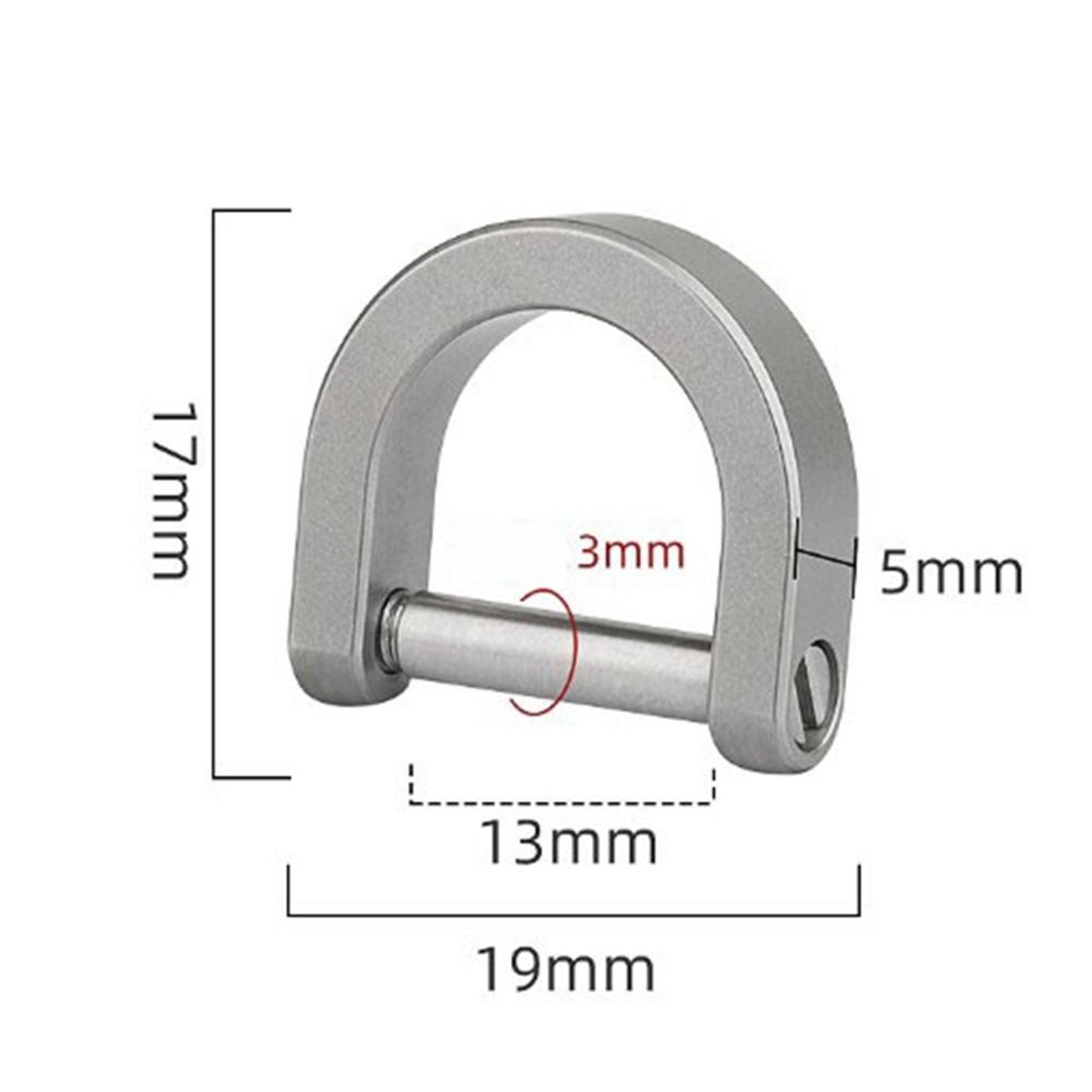 Titanium Alloy Horseshoe Buckle Carabiner, Key Ring Hook, Outdoor Tool, Shackle D Bow Keychain Bracelet Buckle – view 6