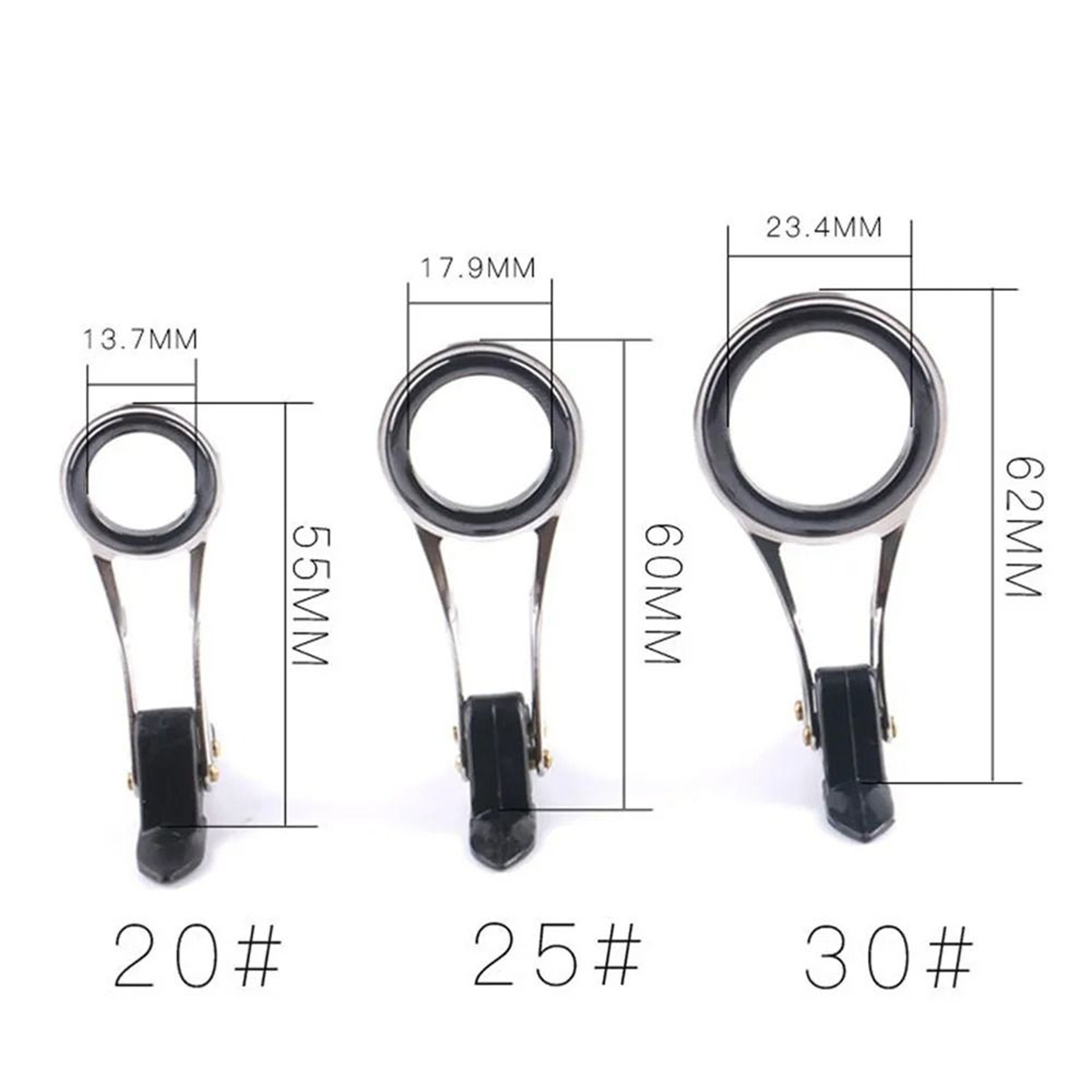 Wearproof Guide Ring for Fishing, Telescopic Folding Fishing Rod Pole Line Guide Stainless Steel – view 2