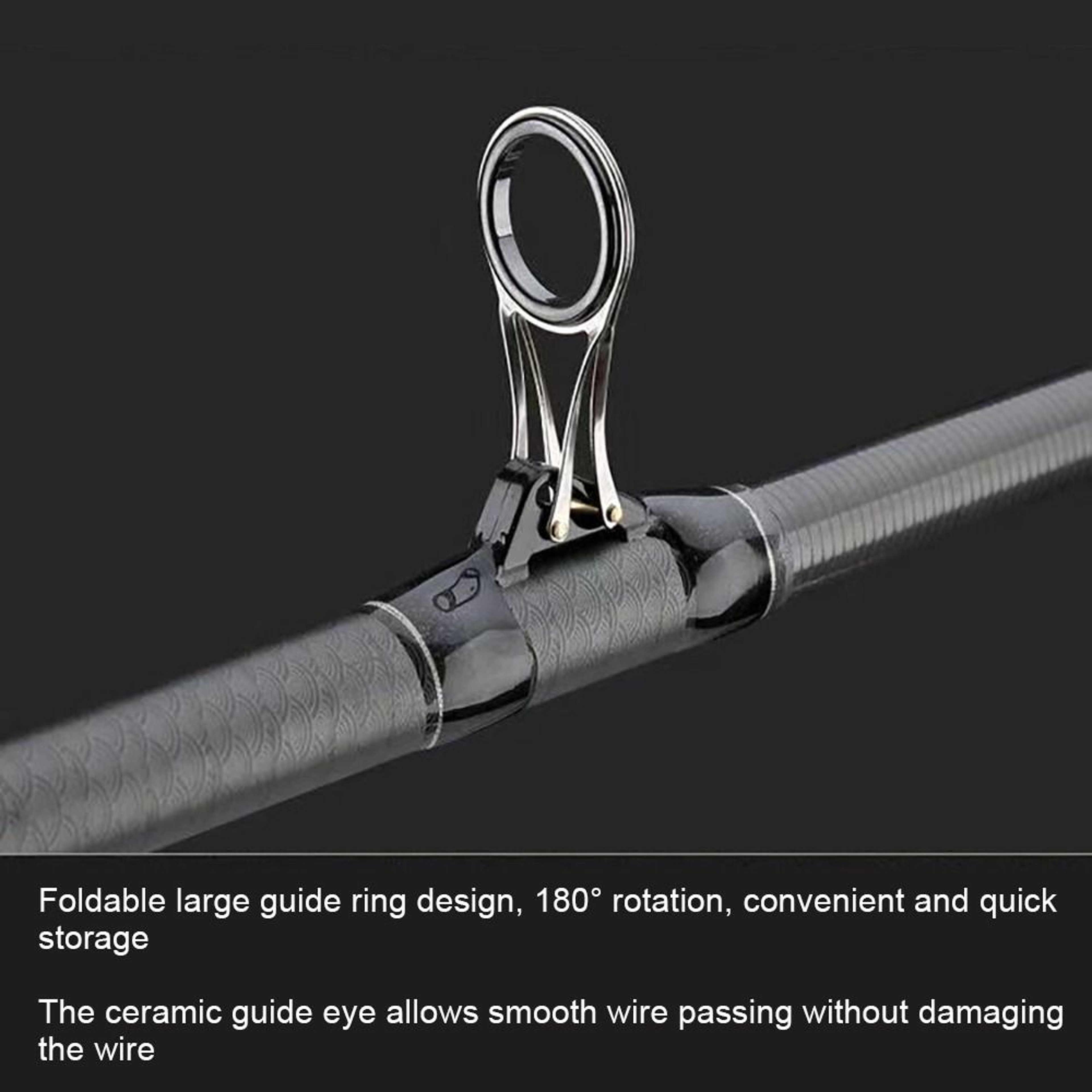 Wearproof Guide Ring for Fishing, Telescopic Folding Fishing Rod Pole Line Guide Stainless Steel – view 4