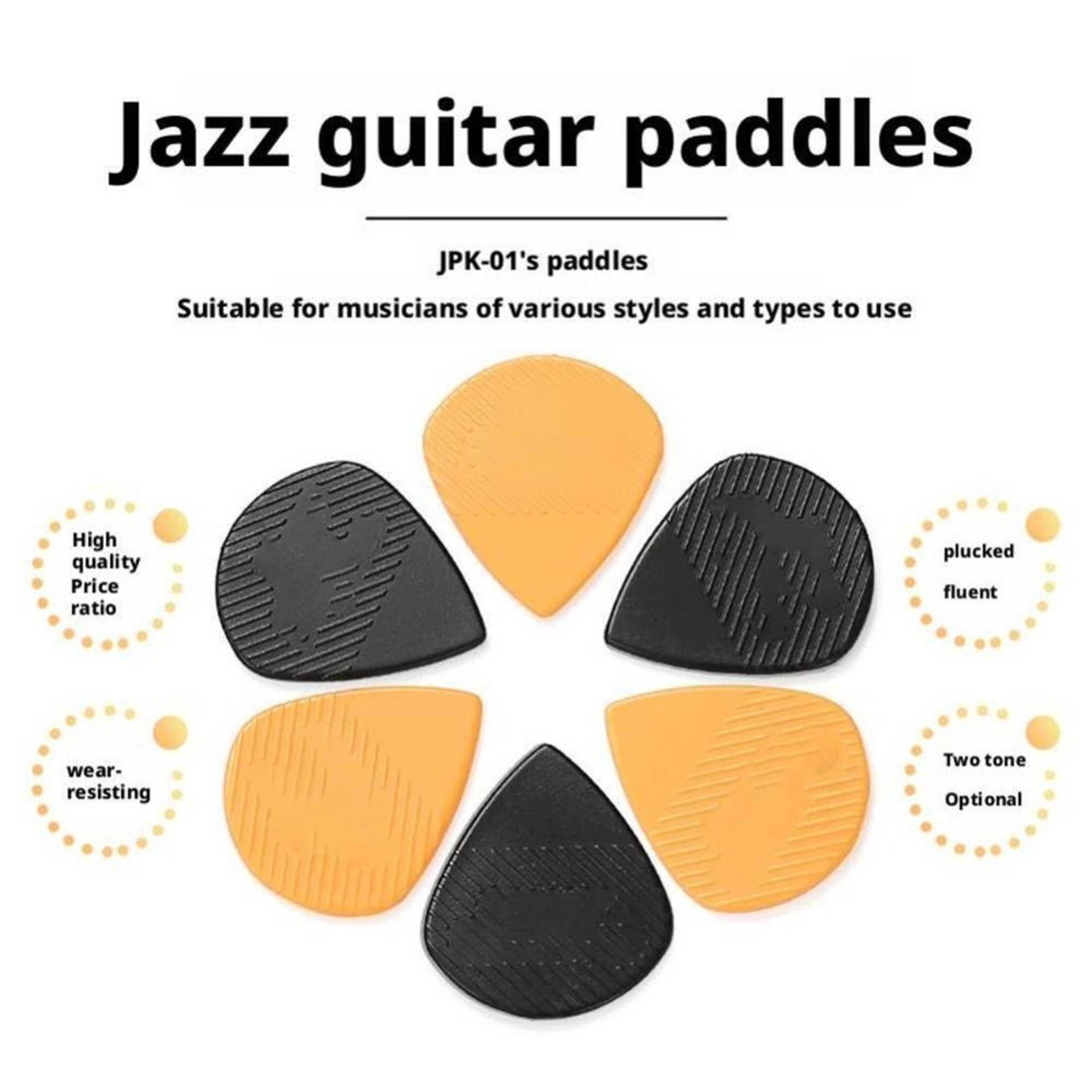 Non-slip Electric Guitar Pick Nylon Replacement for Bass Triangle Shape Plectrum Ukulele Picks – view 1