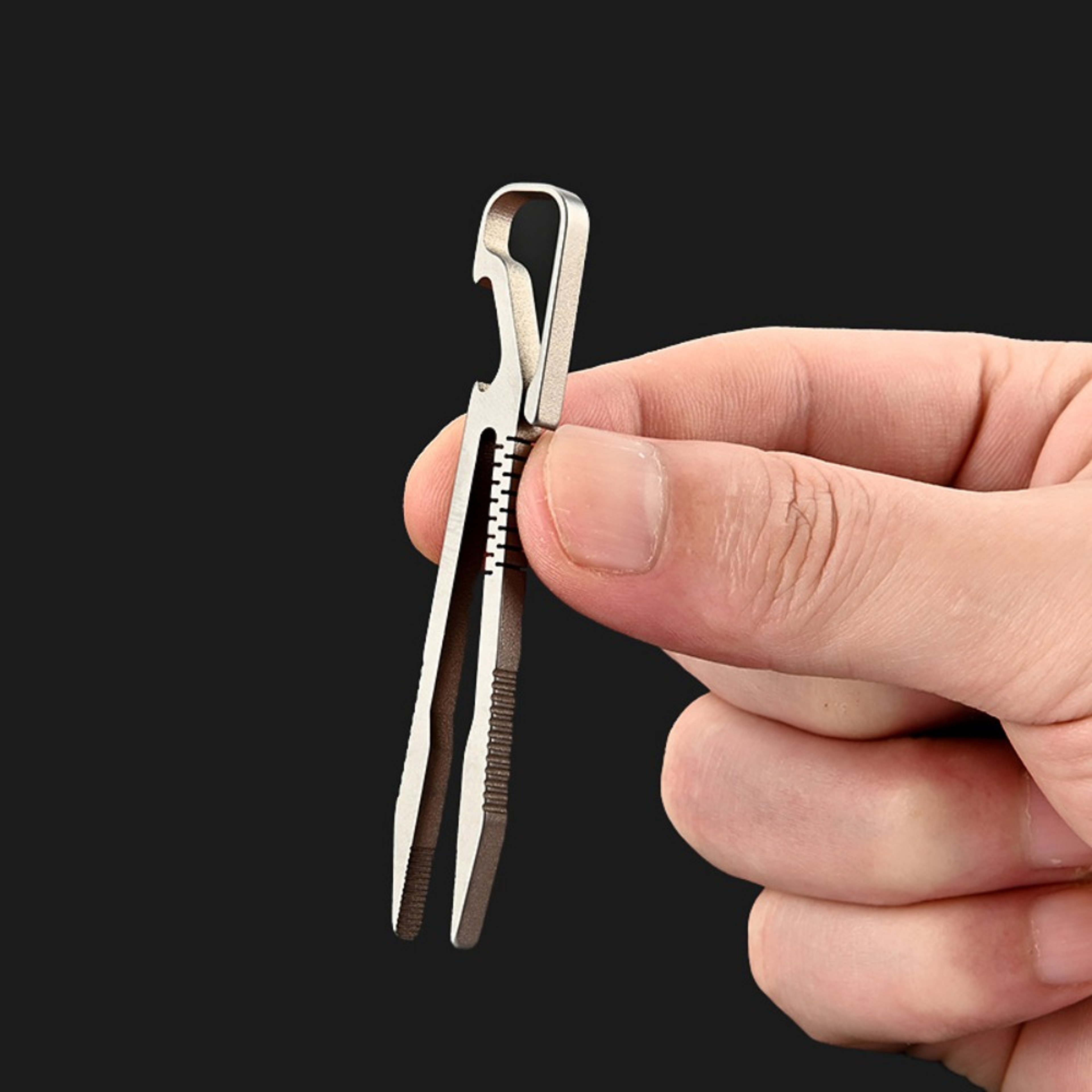 Machining Keychain Tweezers, Titanium Steel Corkscrew, Multifunction Keychain Pendant Tool – view 11