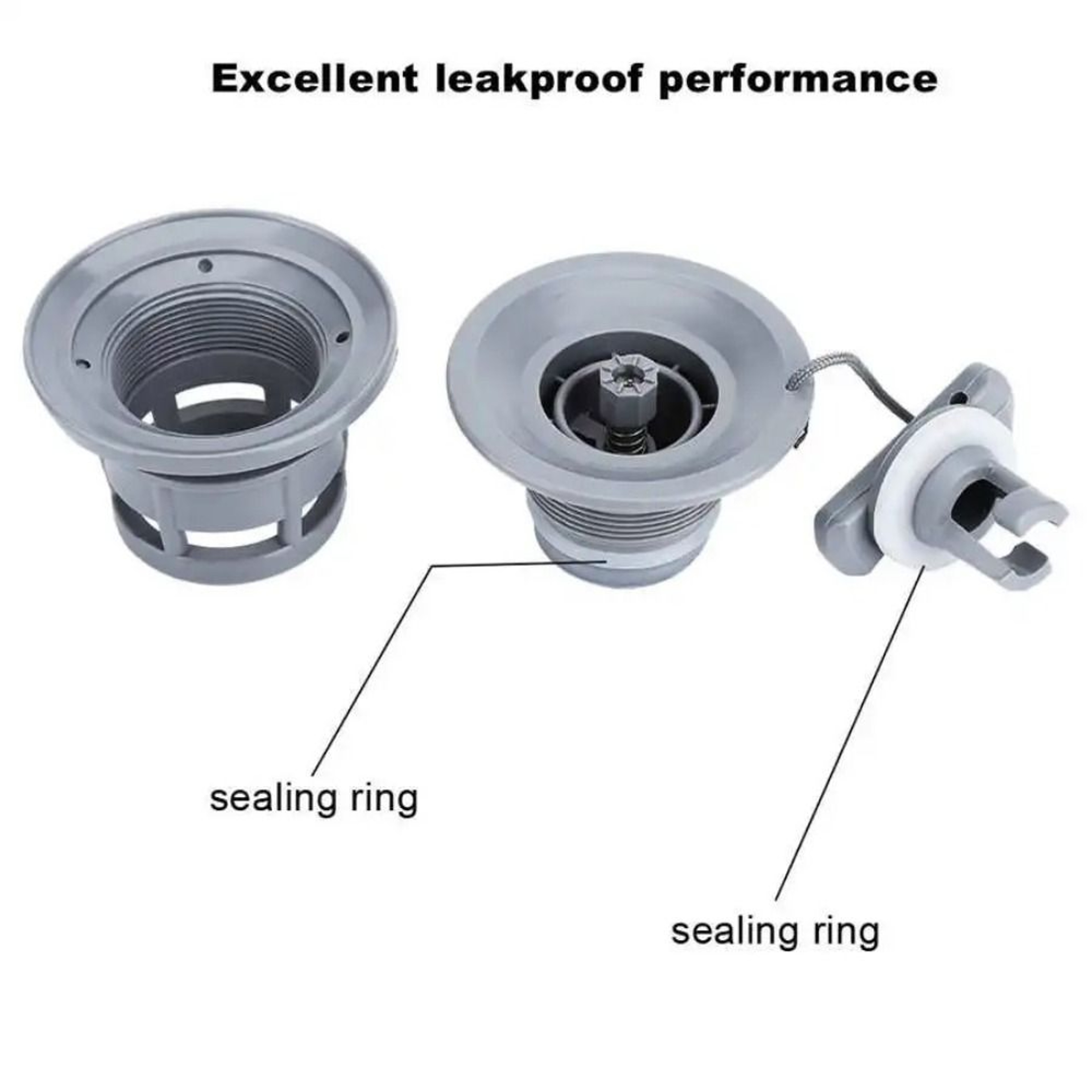 PVC Grey Air Gas Valve Cap, New Replacement Rowing Boat Air Valve, Double Seal Boat Accessories – view 3