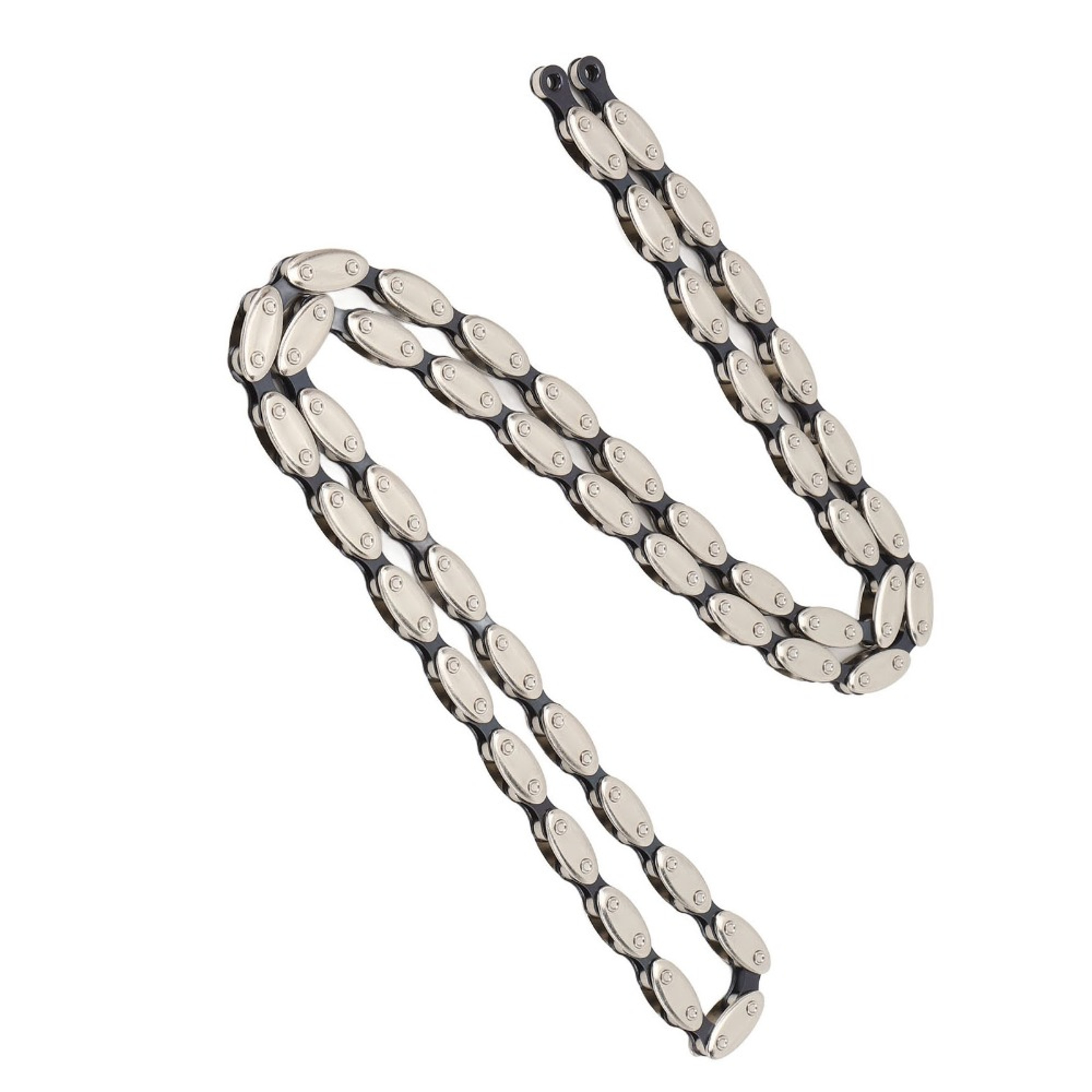 Fixed Gear Chain Manganese Steel with Buckle, Single Speed Bike Chain Silver Olive – view 4