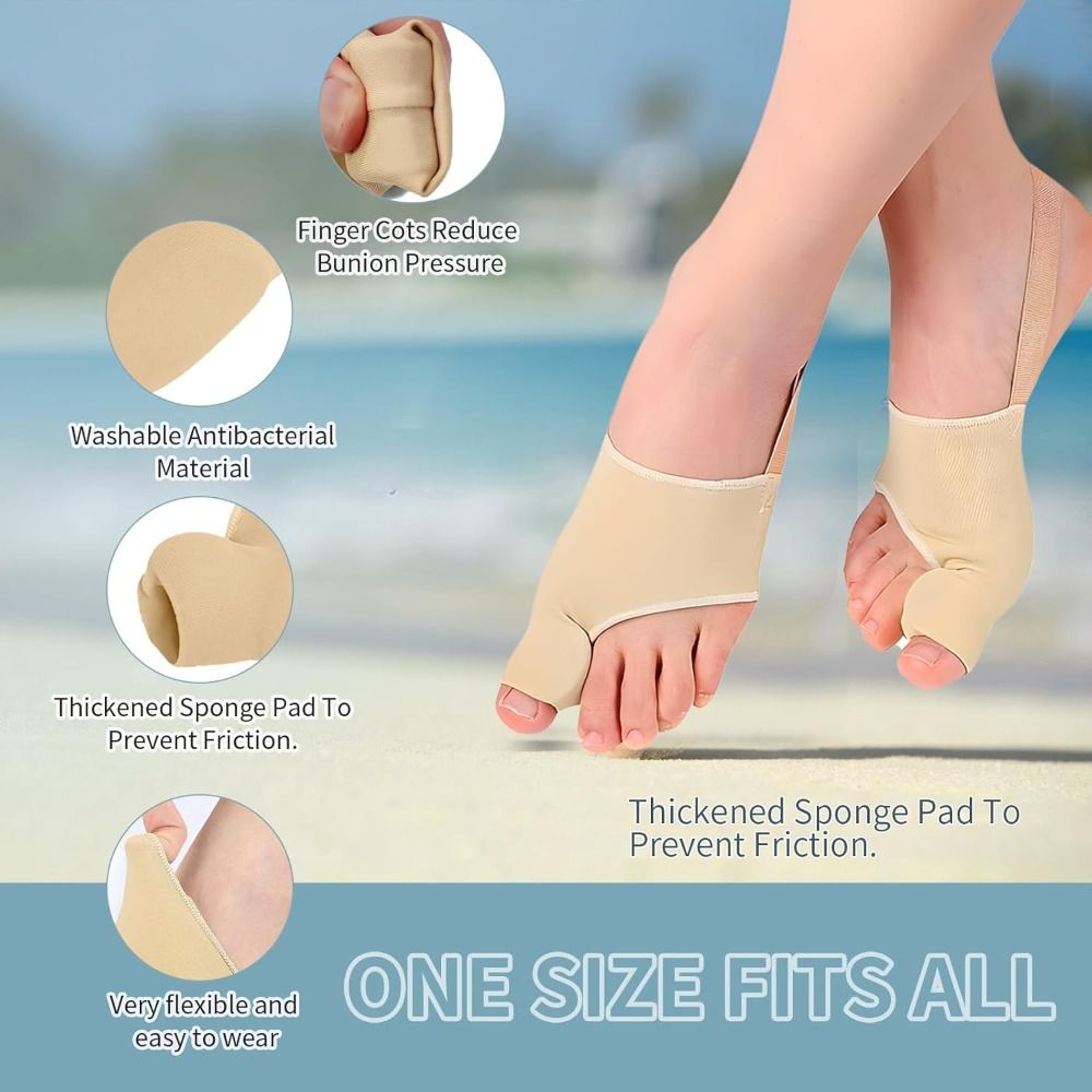 Stretchable Bunion Corrector, Non-Slip Breathable Socks for Hallux Valgus Relief – view 2