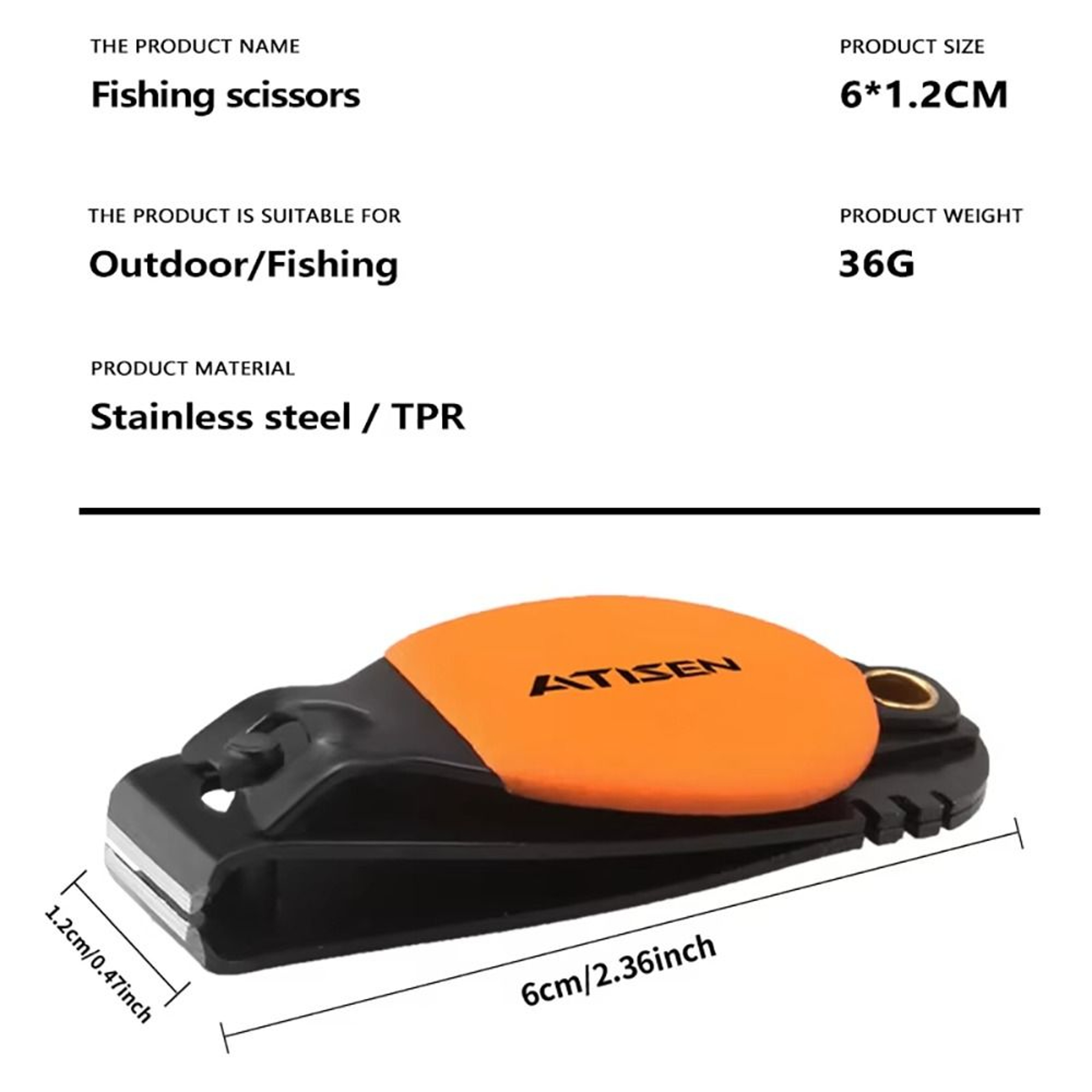 Portable Stainless Steel Fishing Nipper, Multifunctional Mini Fishing Cutting Tool, Line Clippers, Fishing Tackle – view 4