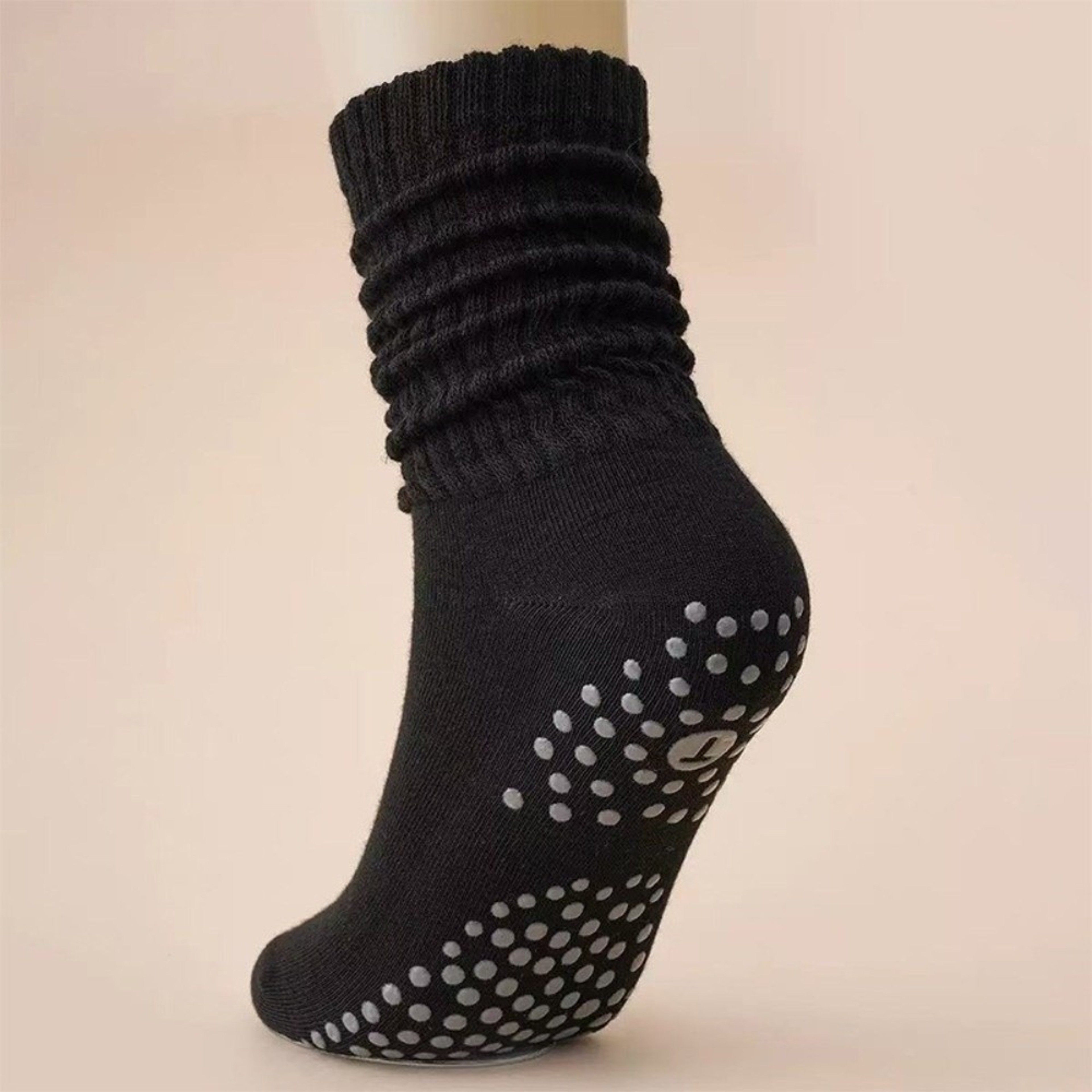 Breathable Pilates Socks Women Anti Slip Silicone Long Tube Yoga Fitness Socks with Double Bar Design – view 7