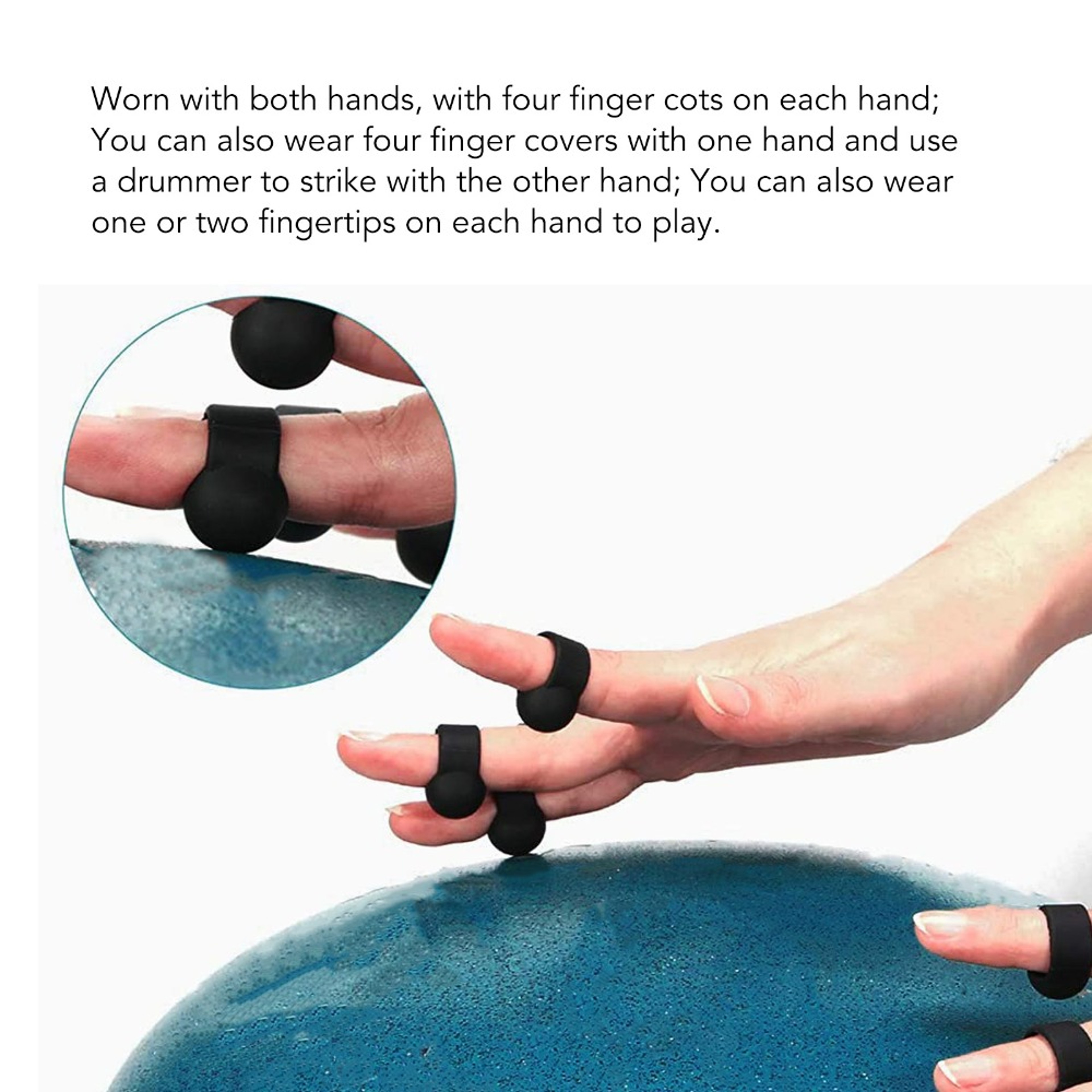 Finger Protection Silicone Tongue Drum Covers, Practice & Performance Sleeves, Percussion Accessory for Musicians – view 2