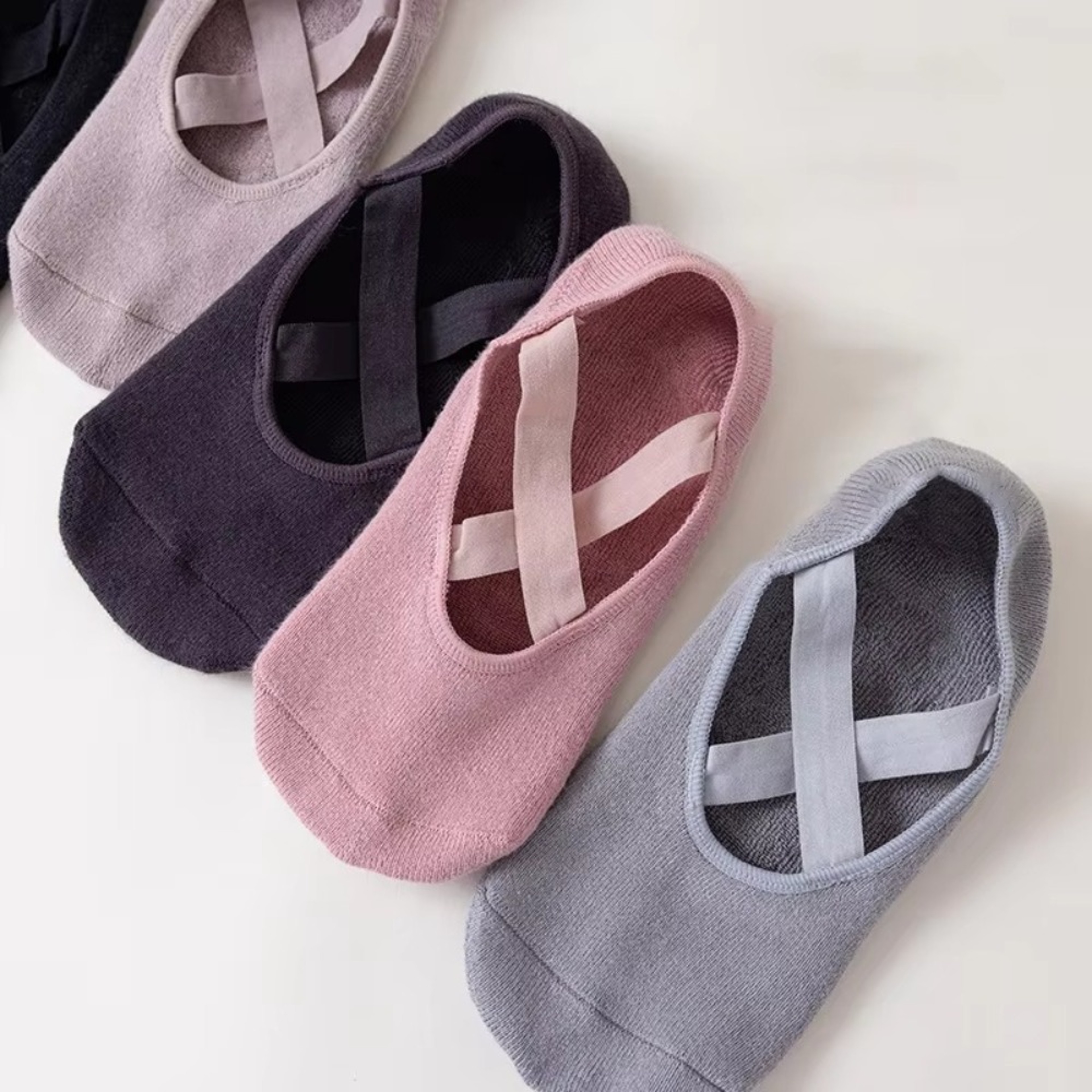Cotton Yoga Socks for Women, Soft Breathable Anti-slip Pilates Socks, Backless Workout Socks – view 3