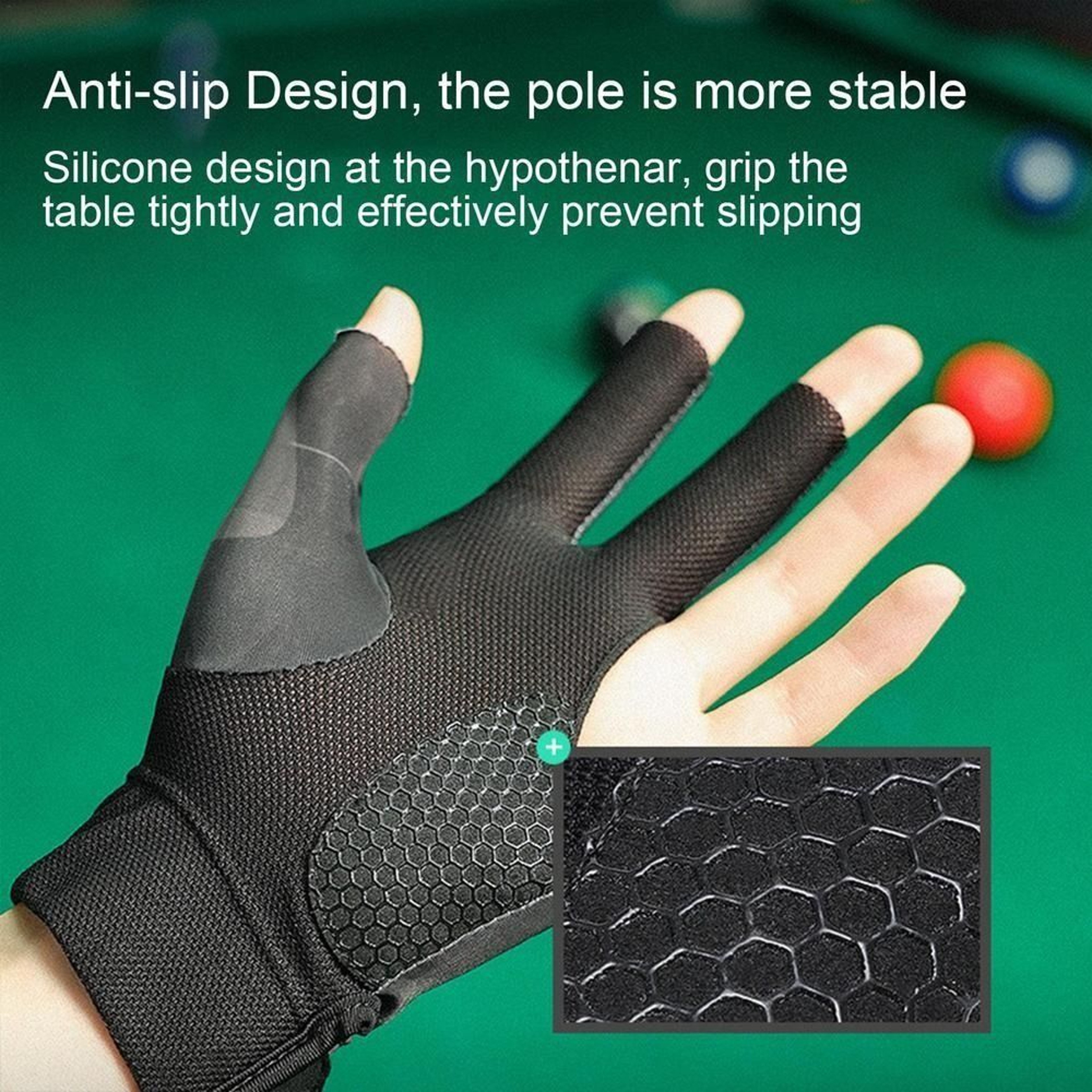 Elasticity Breathable Training Glove Three Fingers Snooker Glove Left Right Hand Anti Skid Billiard 1