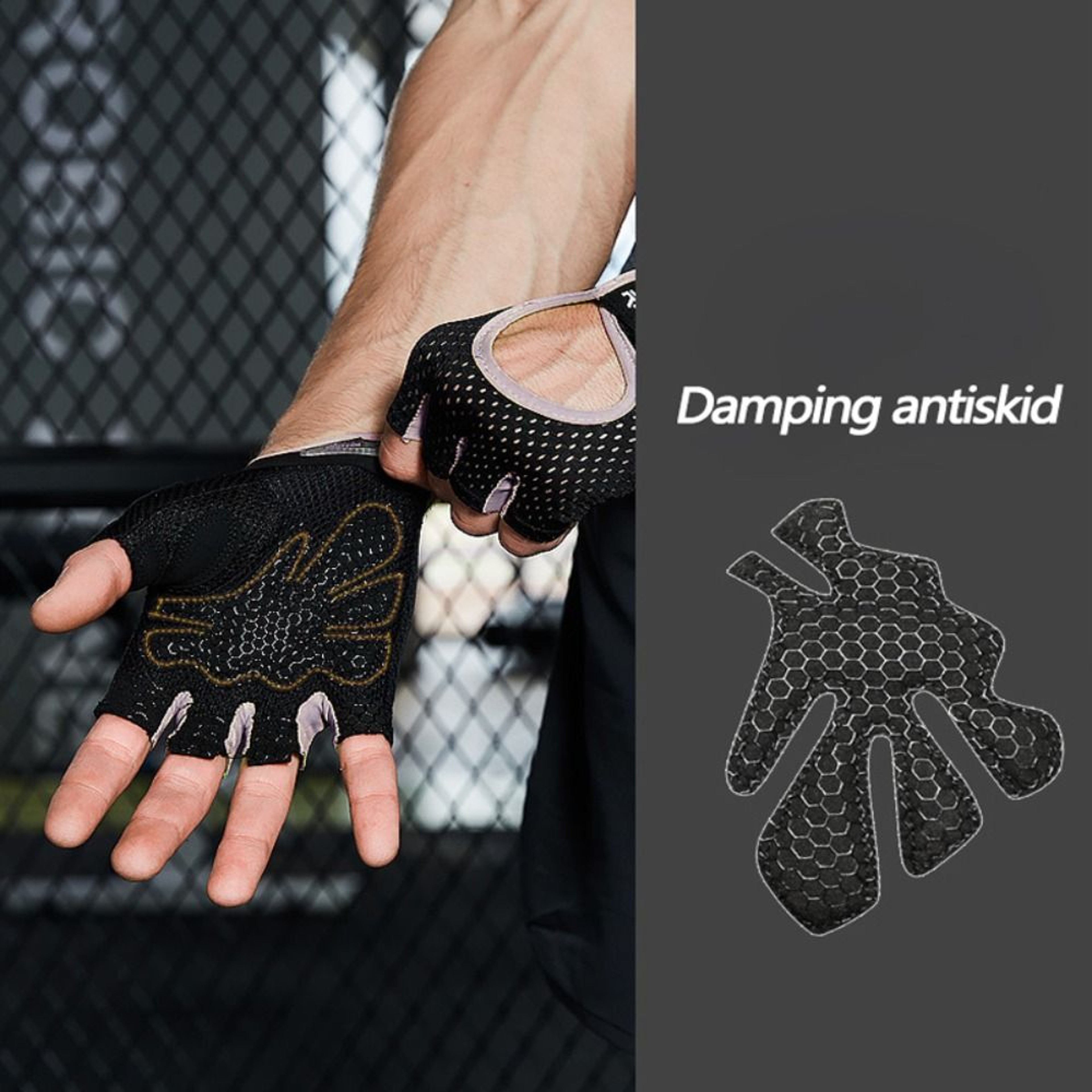 Breathable Silicone HalfFinger Gym Gloves For Fitness SweatProof Yoga Gloves NonSlip Outdoor Gloves 3
