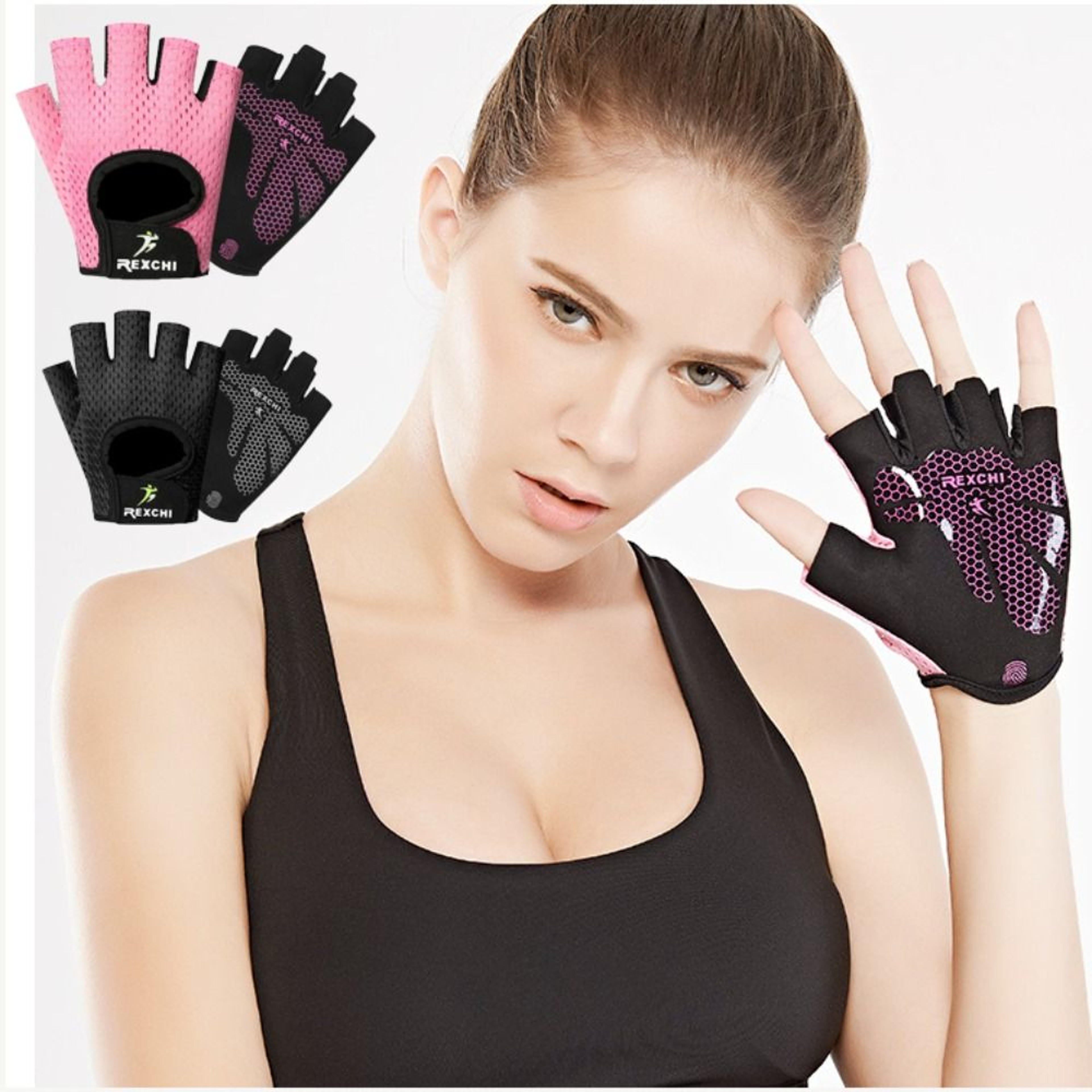Breathable Silicone HalfFinger Gym Gloves For Fitness SweatProof Yoga Gloves NonSlip Outdoor Gloves 4