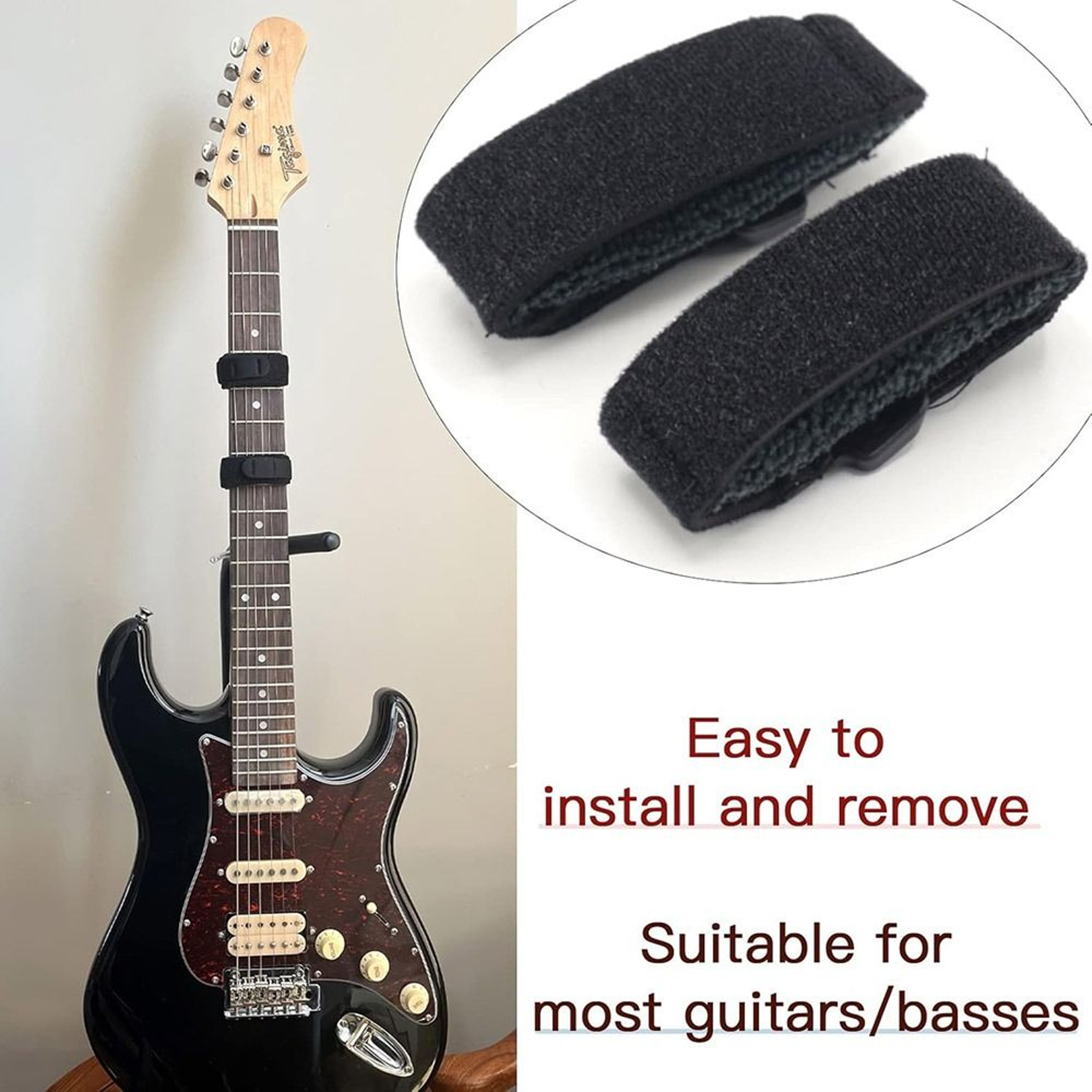Musical Guitar String Mute, Adjustable Guitar Wrap, Noise Guitar String Dampener – view 6