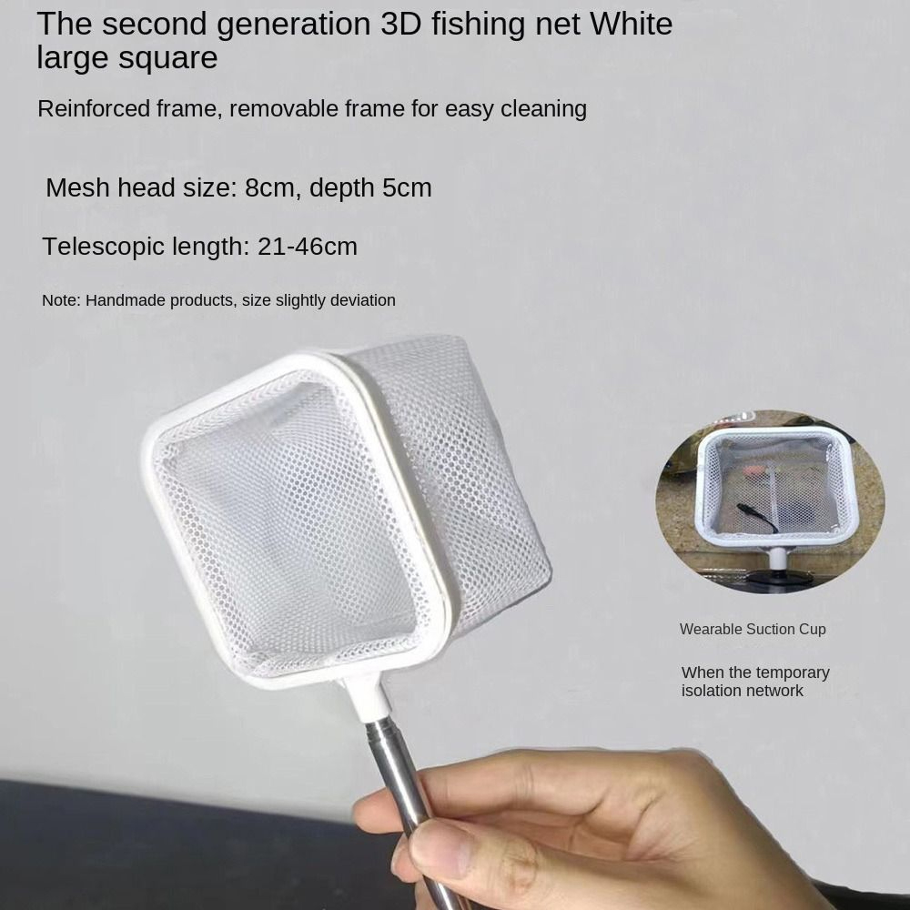 Telescopic Shrimp Net, Long Handle Goldfish Net, White Extendable Fish Nets – view 4