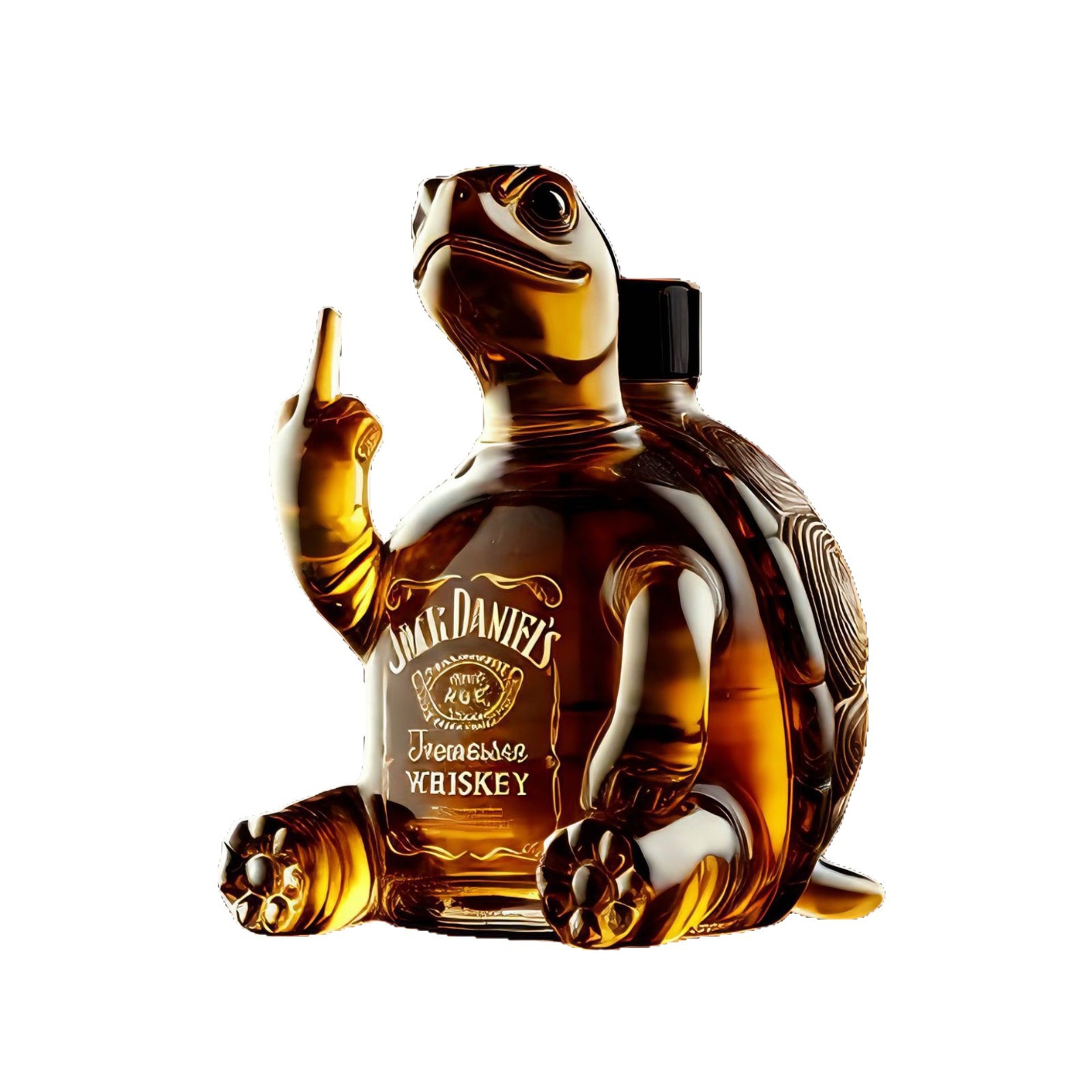 Middle Finger Whiskey Glass Decanter, Duck Turtle Dog, Glass Whiskey Bottle Statue Decoration for Home Bar Office – view 1