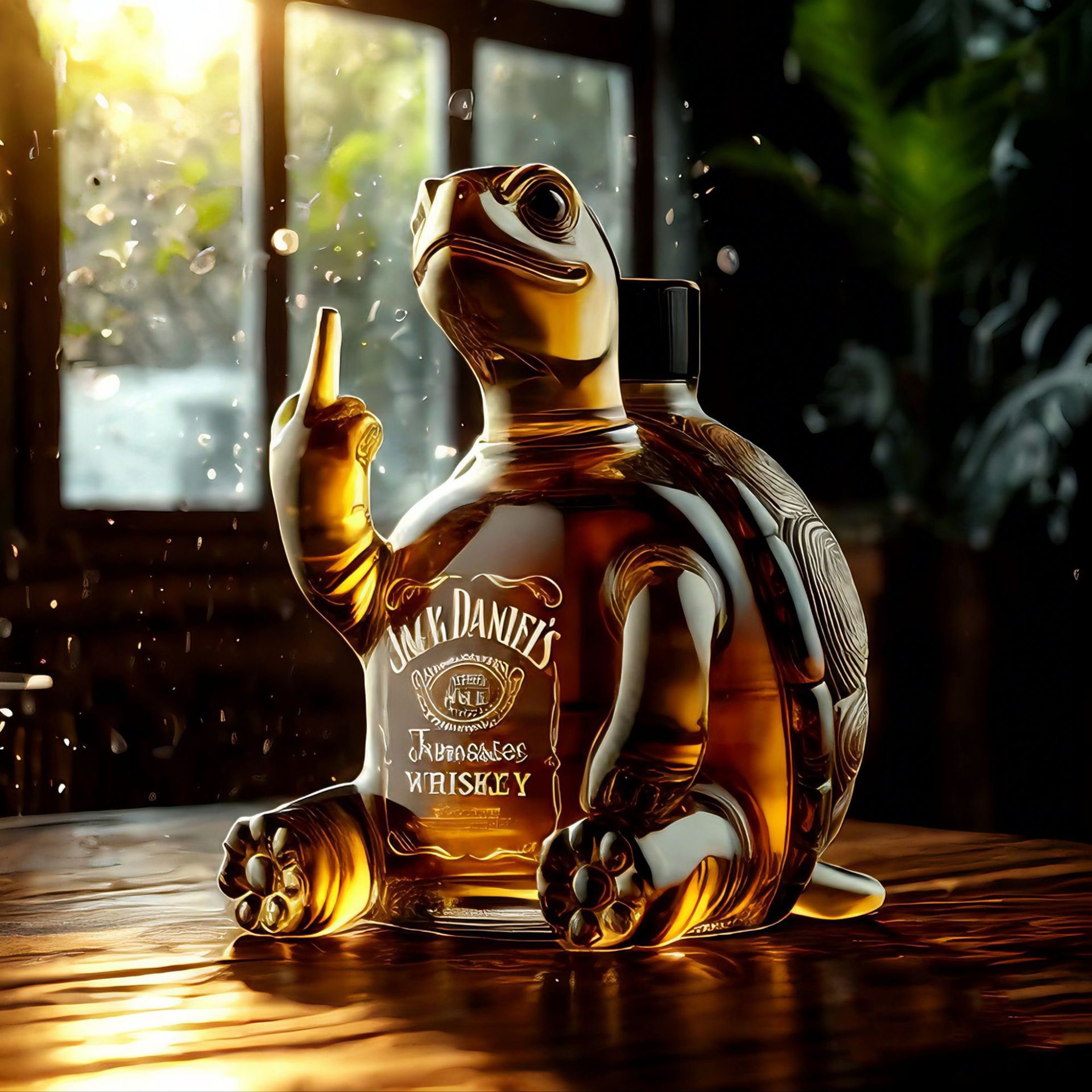 Middle Finger Whiskey Glass Decanter, Duck Turtle Dog, Glass Whiskey Bottle Statue Decoration for Home Bar Office – view 6
