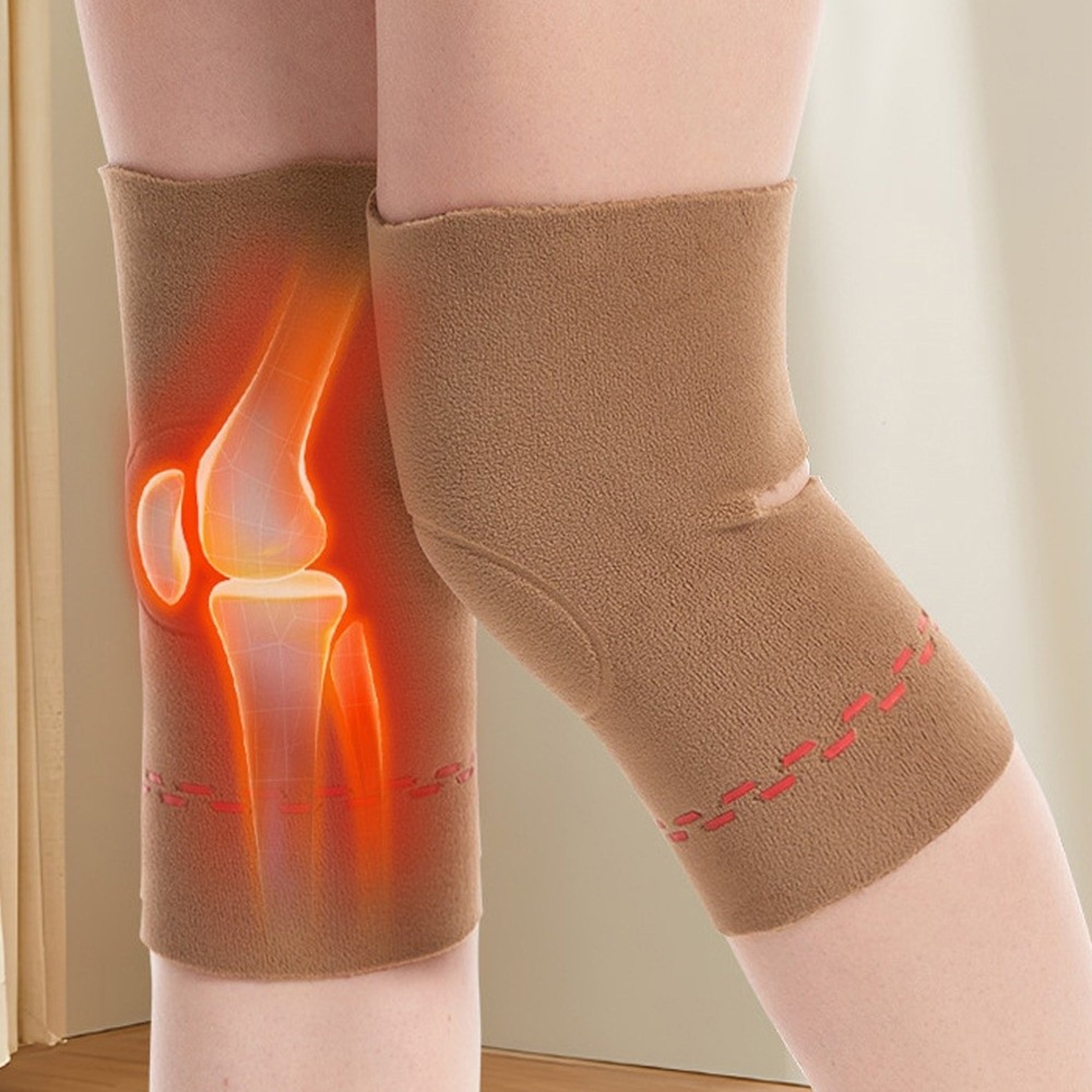 Thickened Warm Knee Protector, New Windproof Knee Warmers Cold Proof Double Side Knee Pads for Autumn Winter – view 5