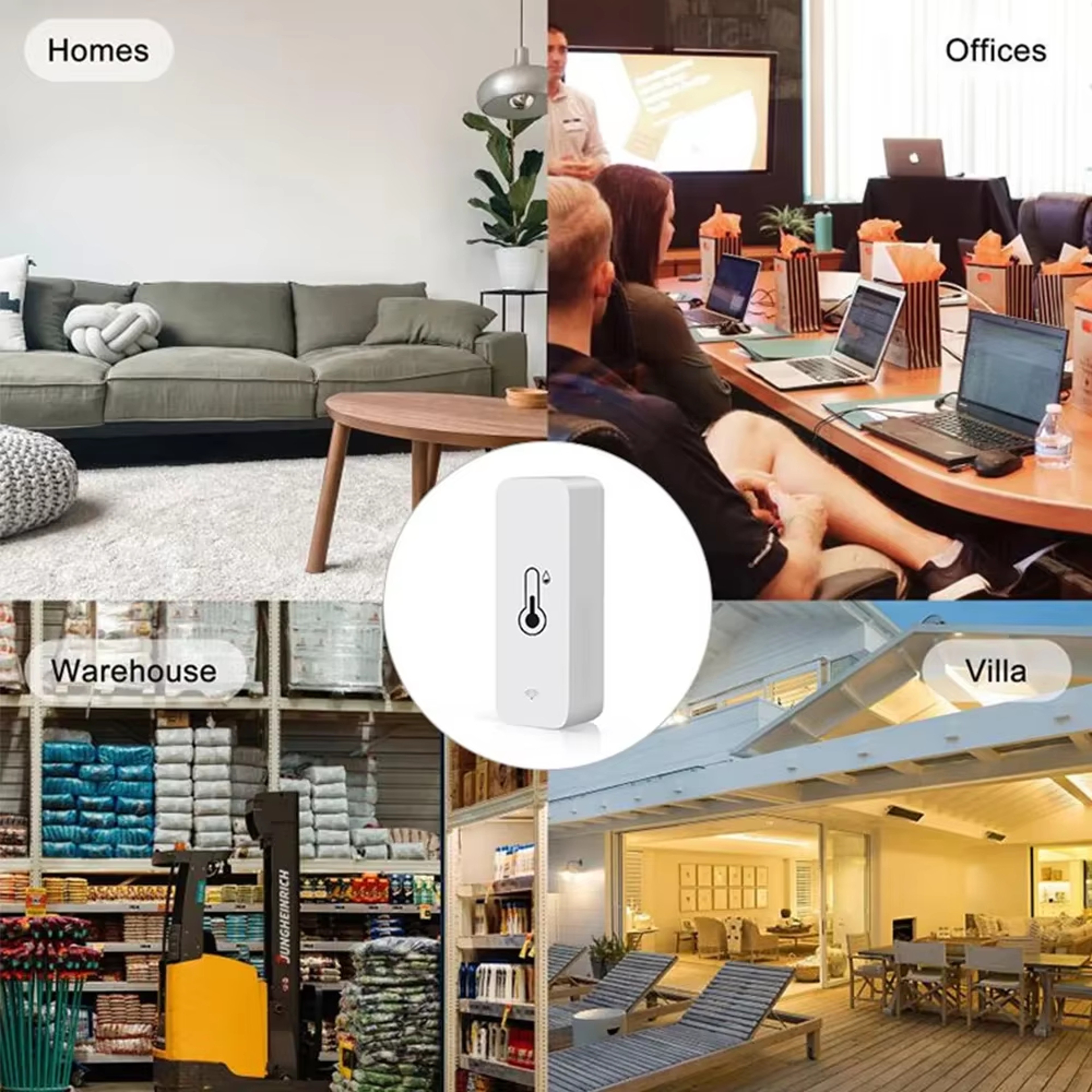 Smart WiFi Temperature  Humidity Sensor For Home Tuya App  Alexa Control 1