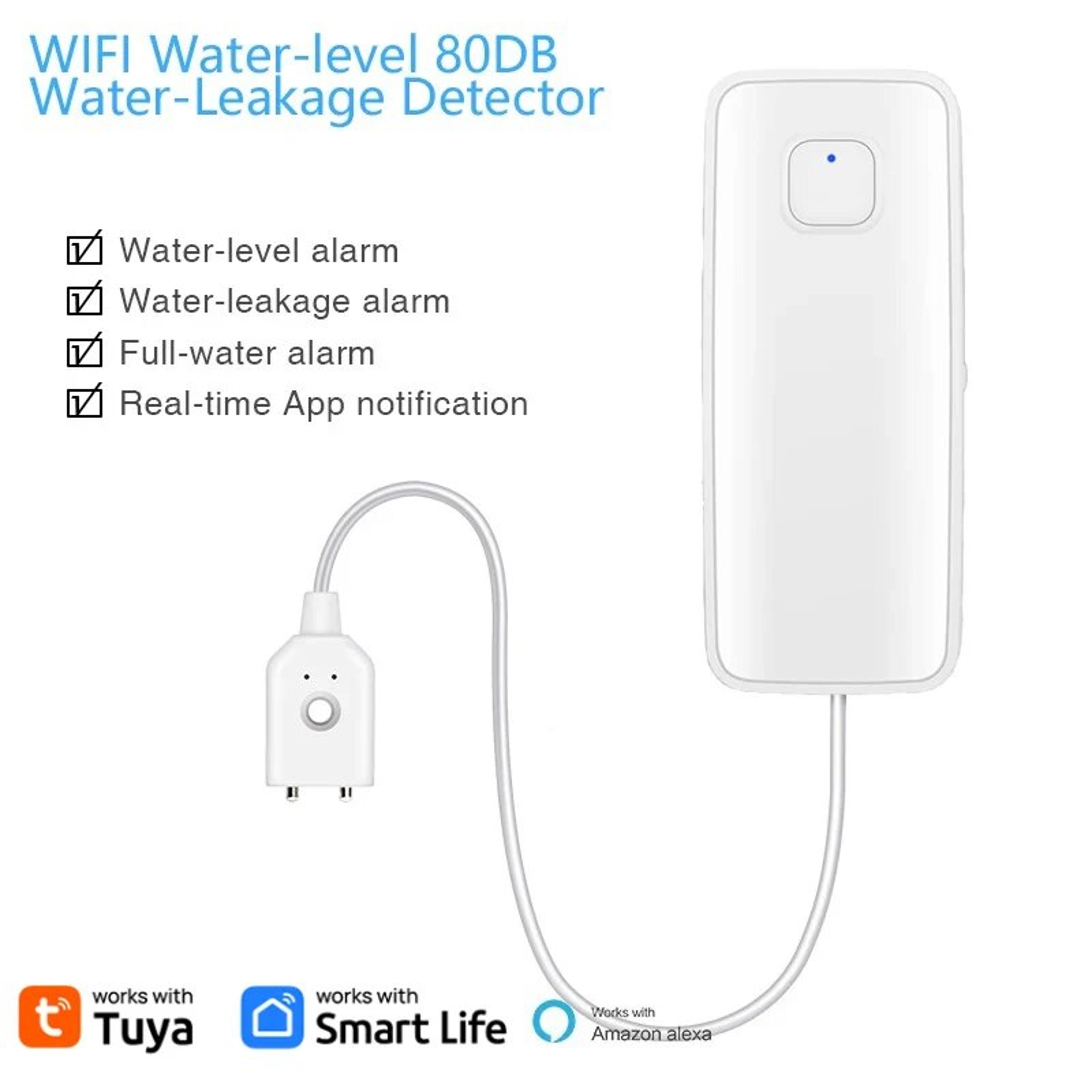 Smart Water Leak Detector With Sound Alarm  Remote Monitoring For Home Protection 2