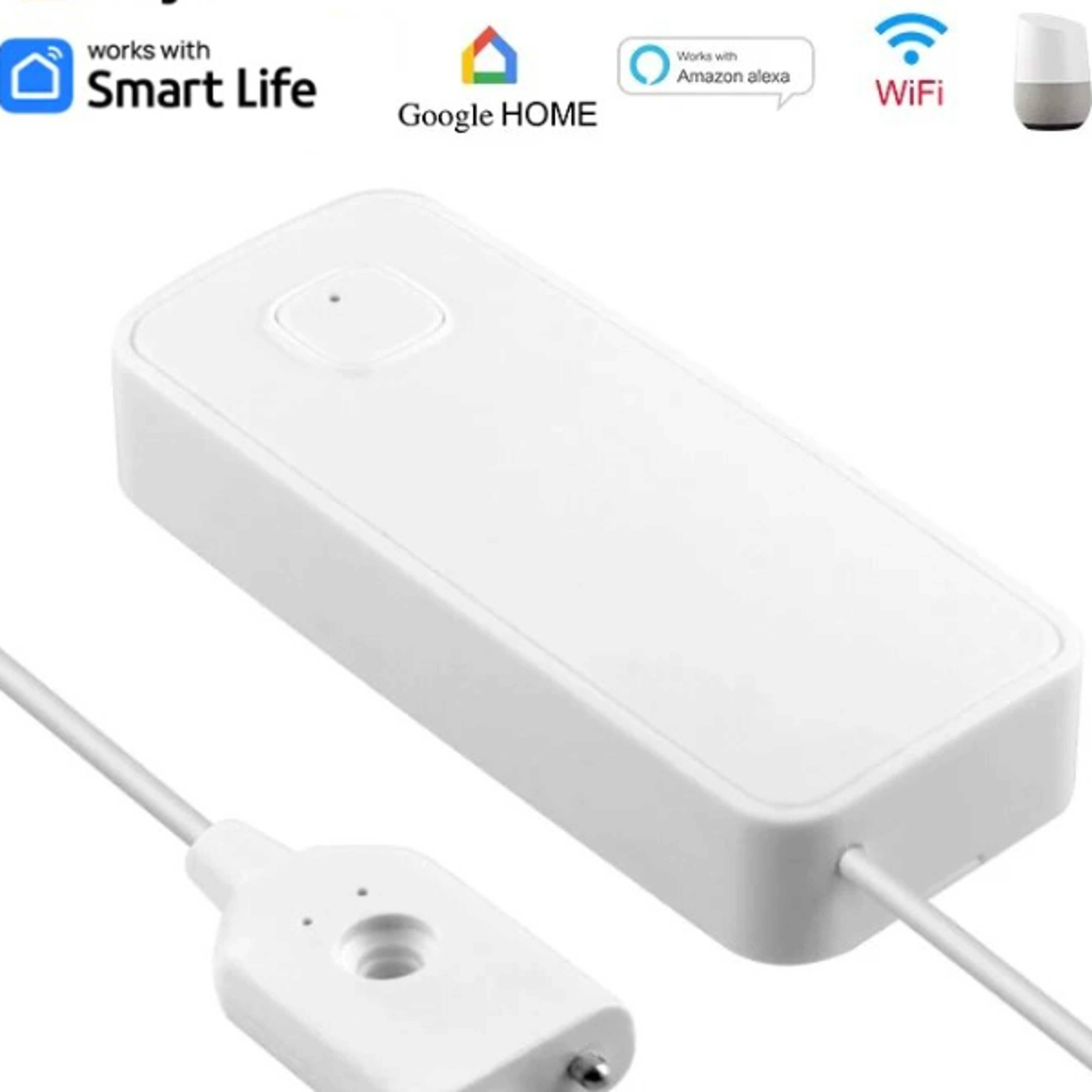 Tuya WiFi Smart Water Leak Sensor Water Overflow Level Detector 80dB Sound Alarm System Flood Leaka