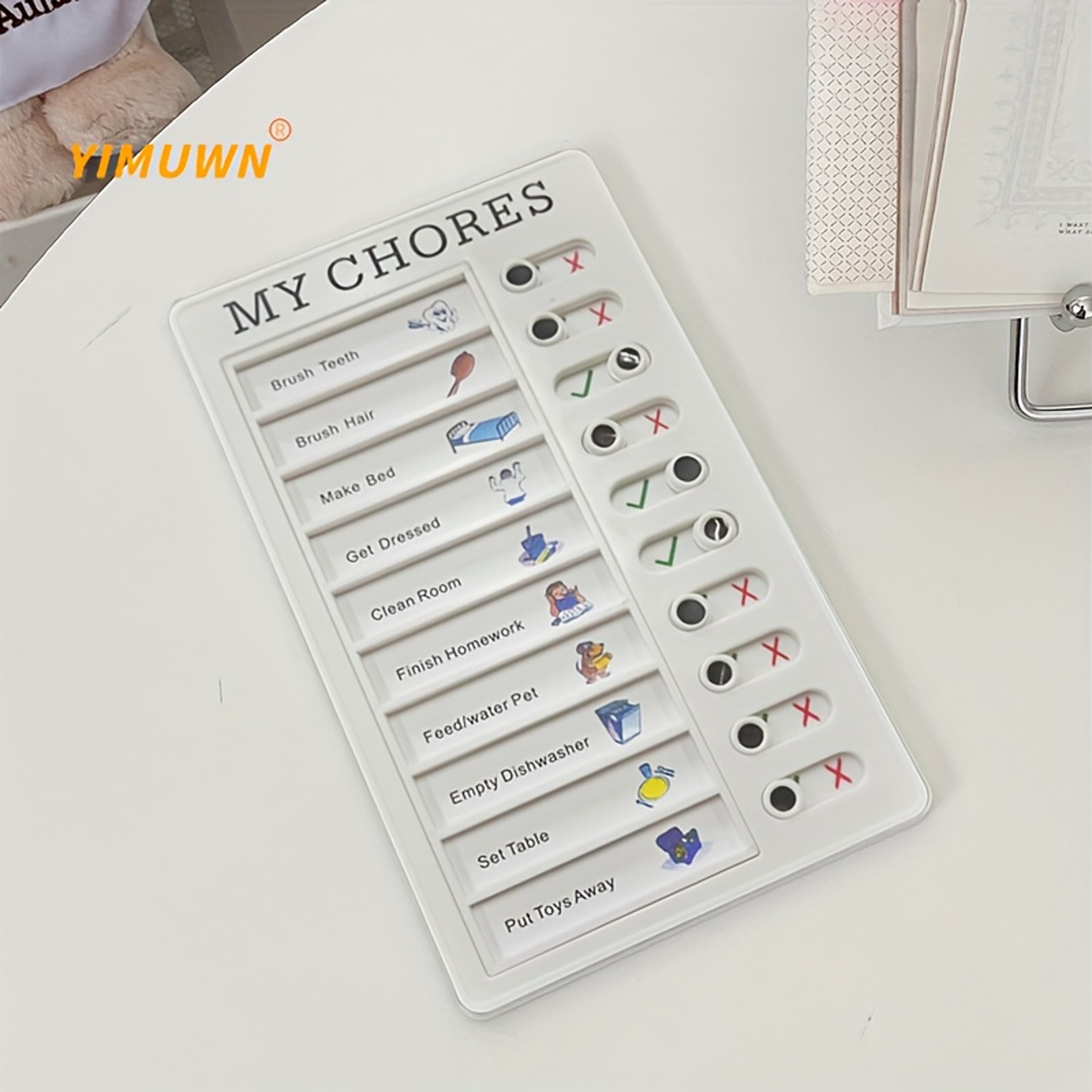 Reusable Daily Task Planner Board with Sliding Checklist Daily Routine Chart for Home and Kids Organization – view 1