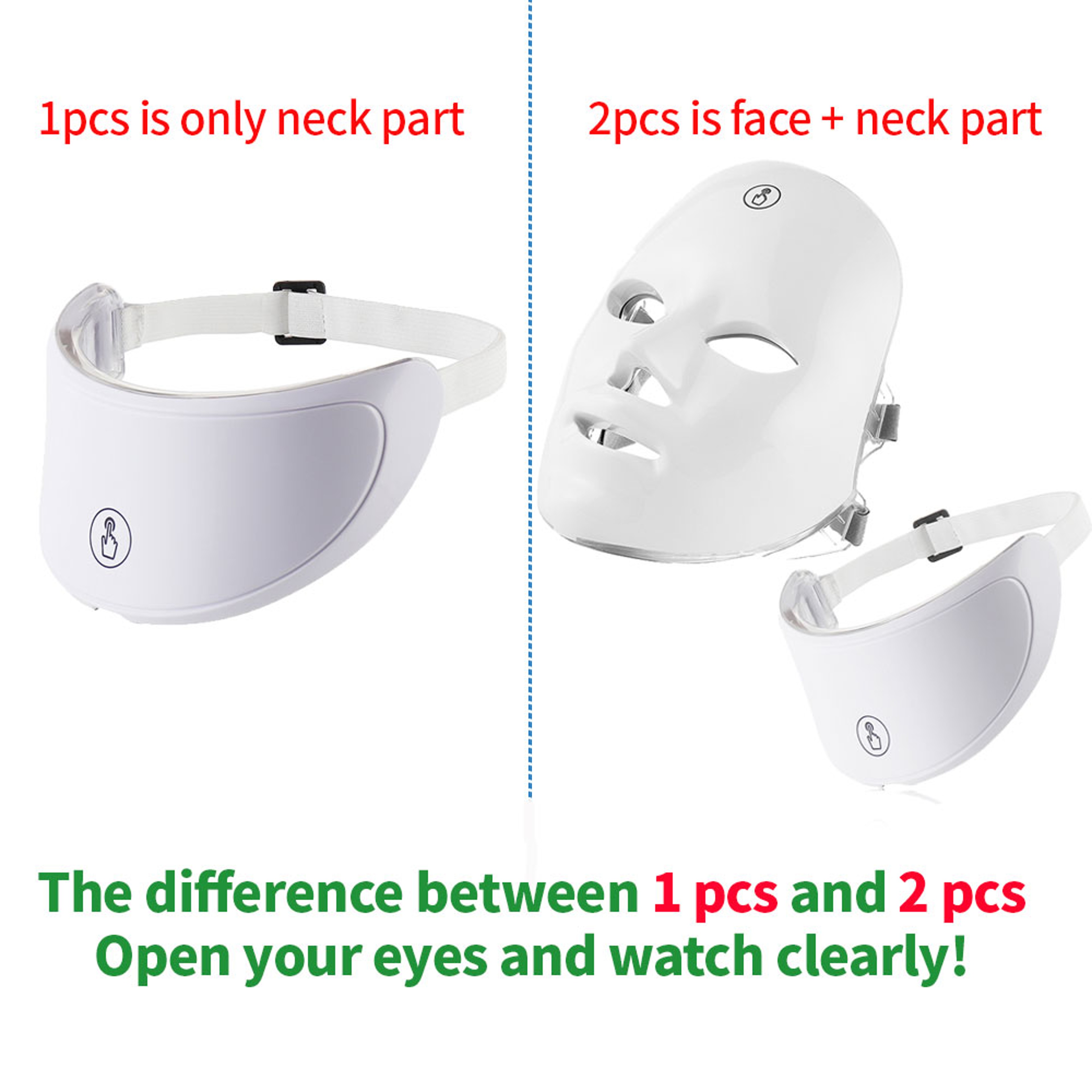 LED Facial Mask And Neck Beauty Device Photon Light Therapy Skin Rejuvenation Anti Aging Mask 1
