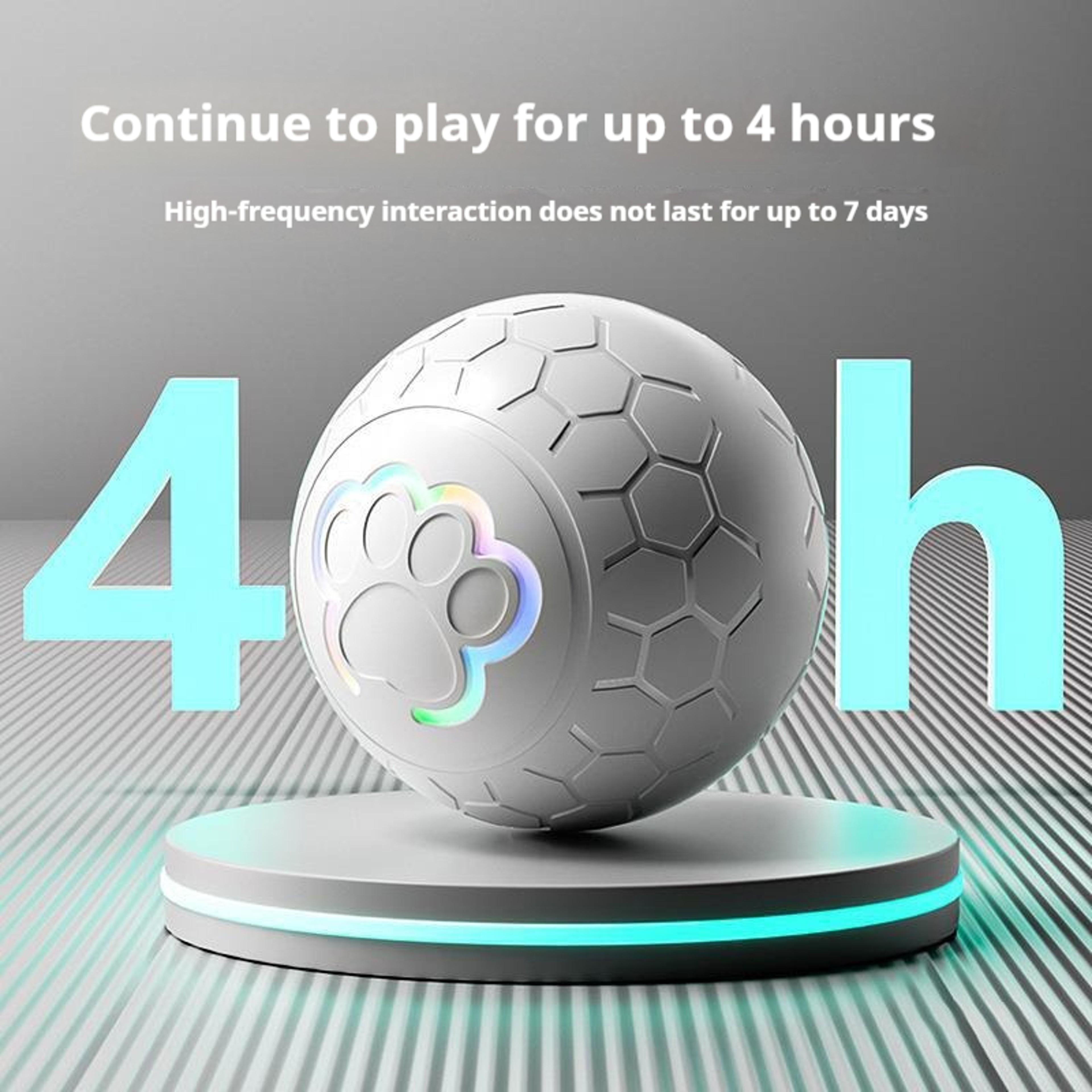 Smart Interactive Dog Toy Ball USB Rechargeable Automatic Rolling Pet Toy With RGB Lights For Activ 2