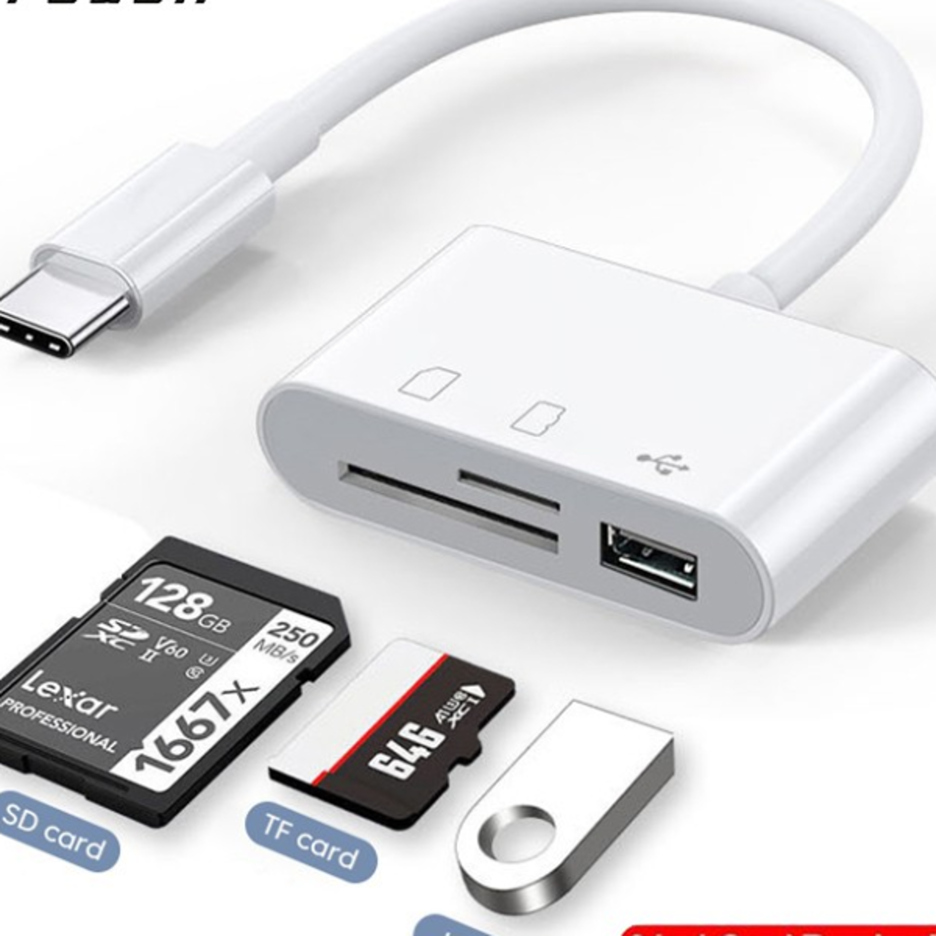 3in1 Card Reader Adapter Type C To SD TF Memory Card Reader USB Type C OTG Converter For Huawei Sa