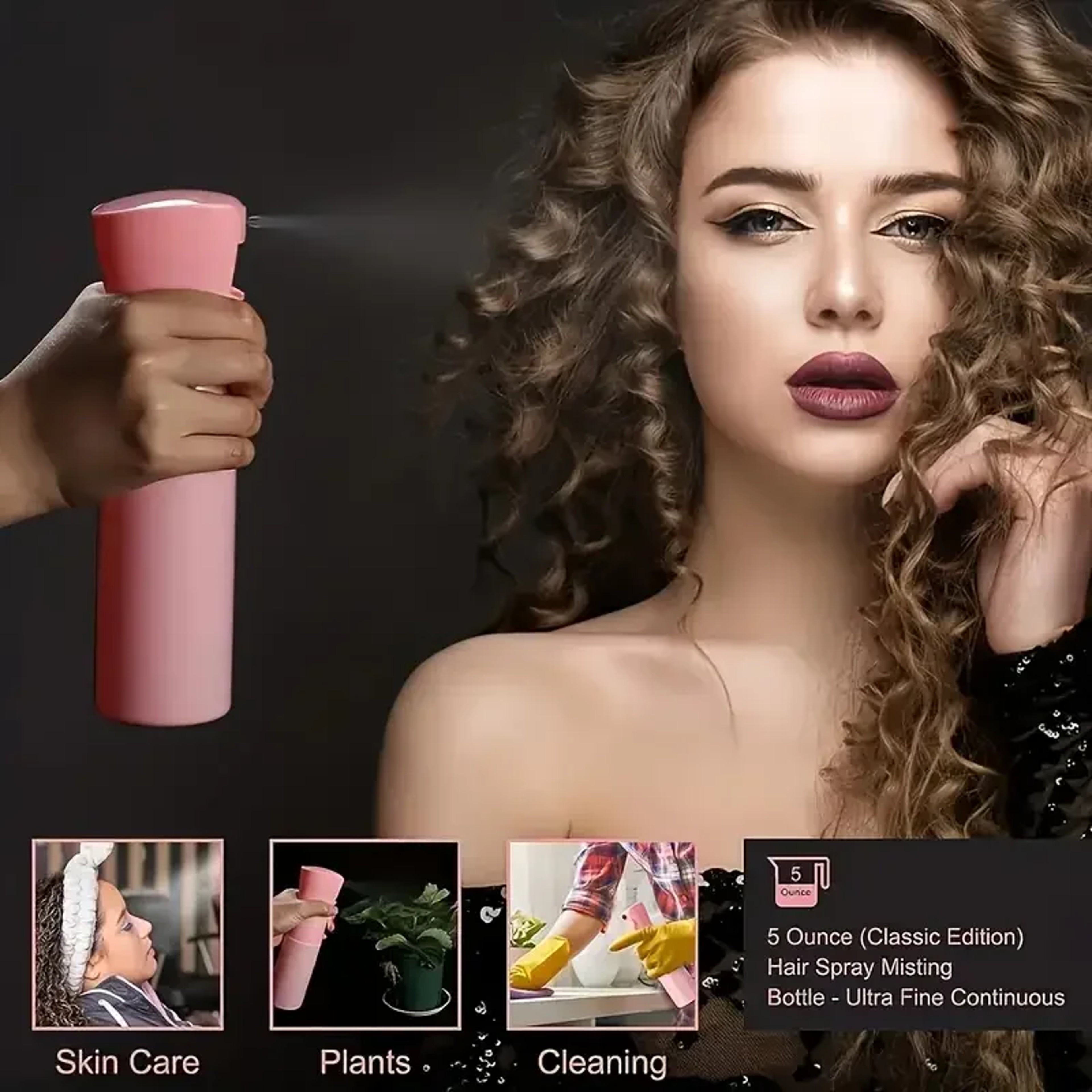 Premium Hair Styling Set Teasing Brush Edge Control Brush Rat Tail Comb And Spray Bottle For Hairdr