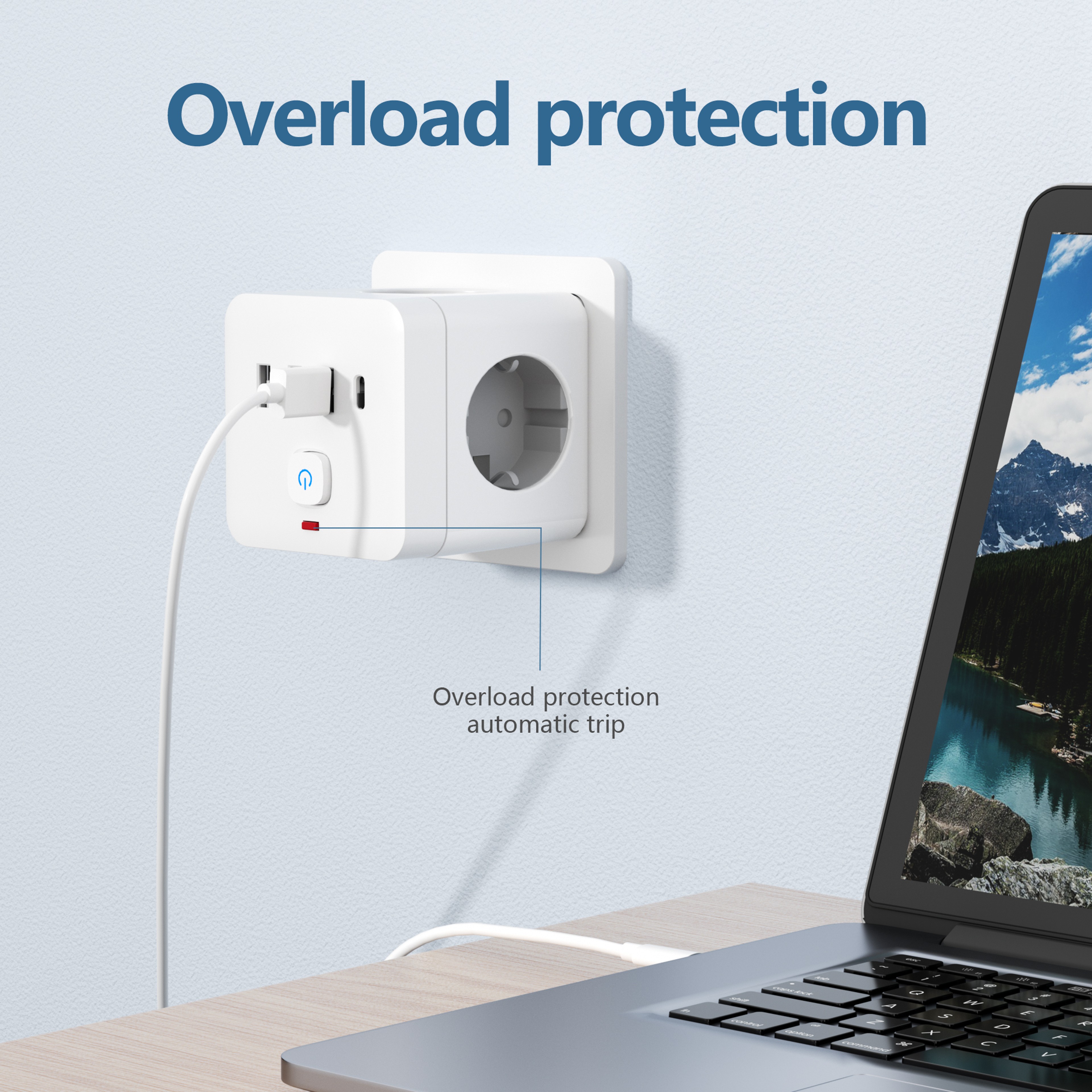 Surge Protector Power Strip with AC Outlets, Desktop Charging Station, Overload Protection for Home & Office Use – view 5