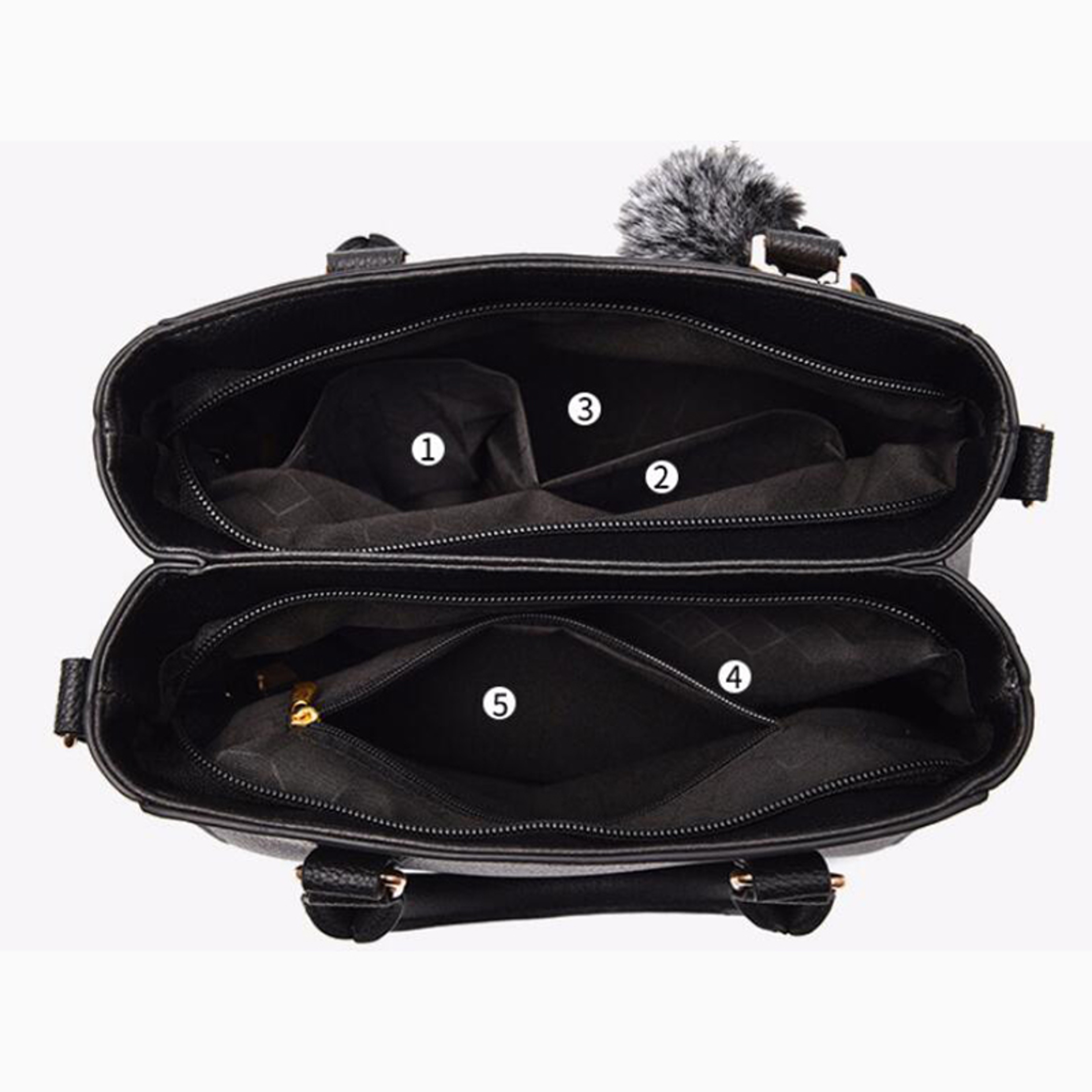 Embroidery Leather Messenger Handbag For Women  Stylish Practical  Trendy Womens Bag With Hair Ball