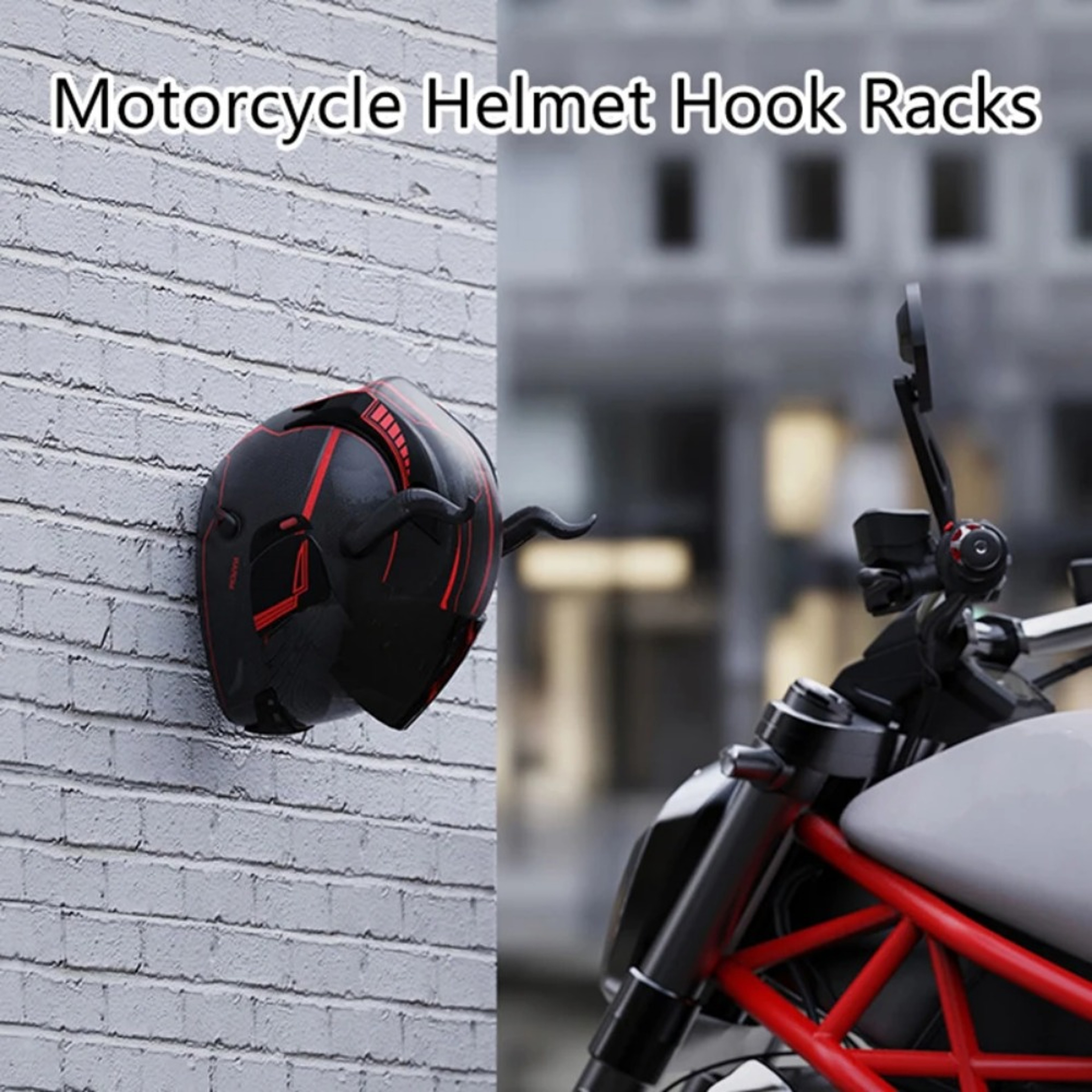 Motorcycle Helmet Hook Rack - Multipurpose Wall Mount Hook for Home, Luggage, Jacket, and Kitchen Cabinet – view 2