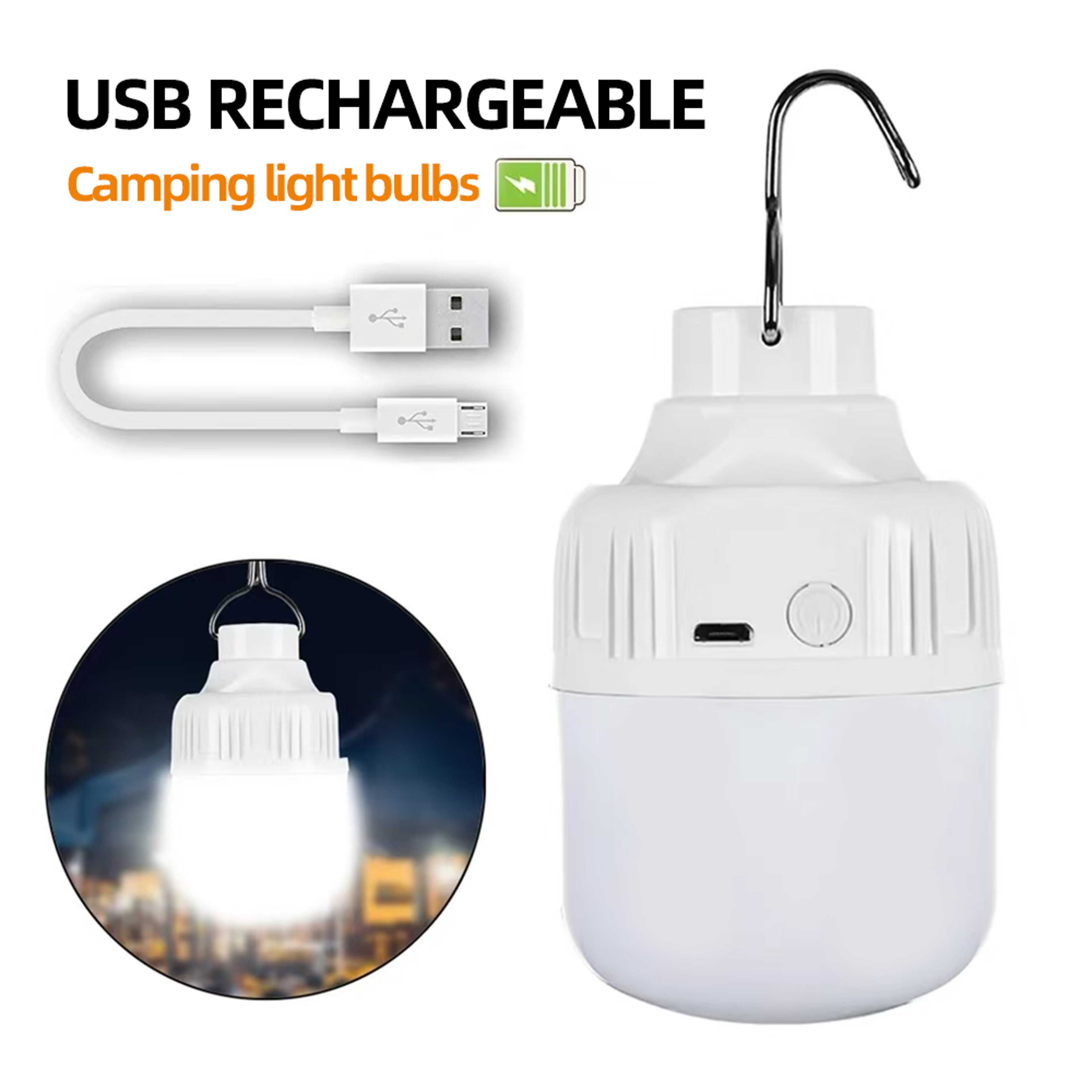 Portable USB Rechargeable LED Pendant Light  Waterproof  High Brightness For Outdoor Camping Fishin 4