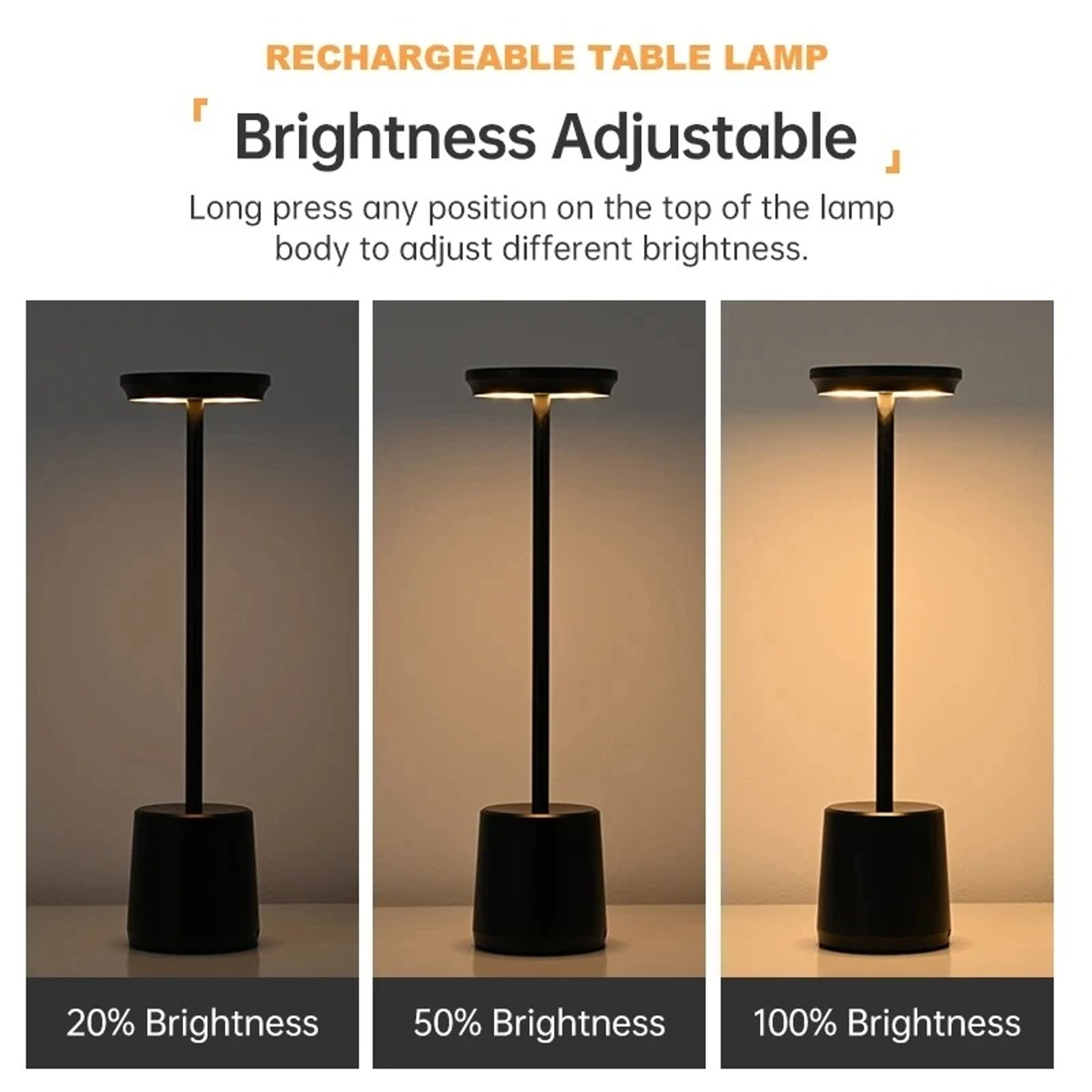 Rechargeable Touch Sensor LED Desk Lamp with Adjustable Brightness | Modern Ambient Light Bar for Home & Office – view 4