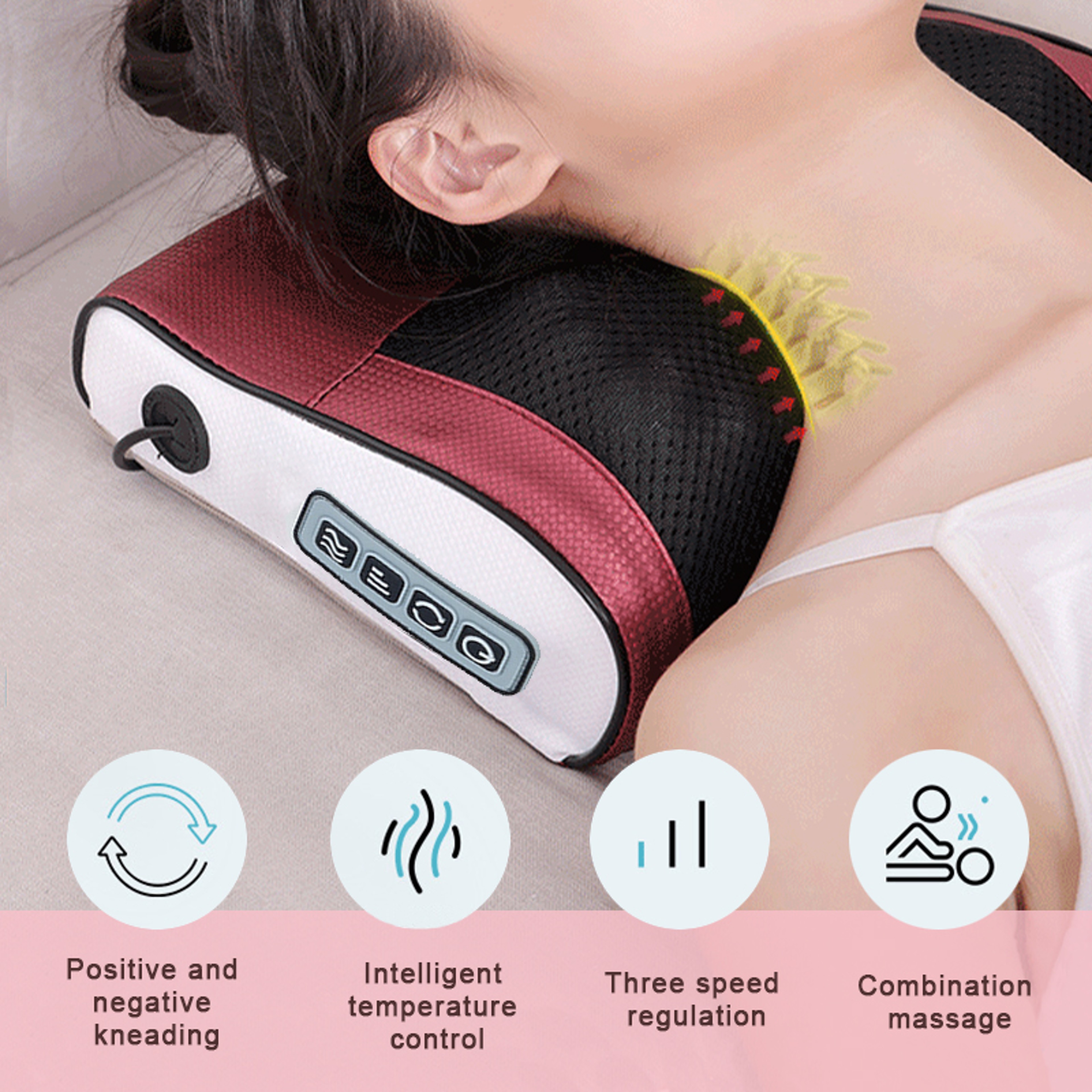 MultiFunctional Neck And Shoulder Massager  Adjustable Hot Compress Kneading Tool For Neck Back  Sh 1