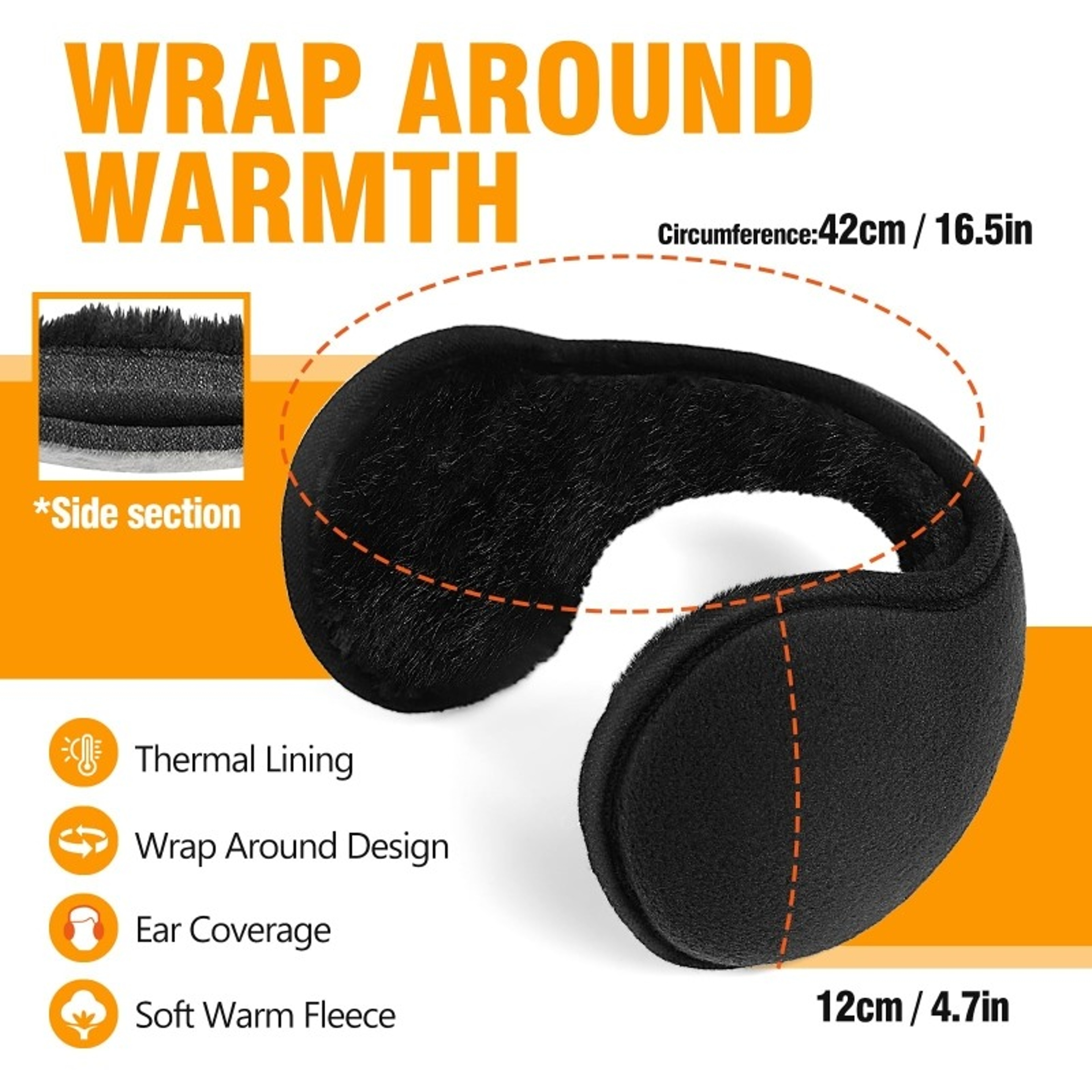 Winter Earmuffs, Warm, Unisex Ear Protection for Skiing and Outdoor Activities – view 3
