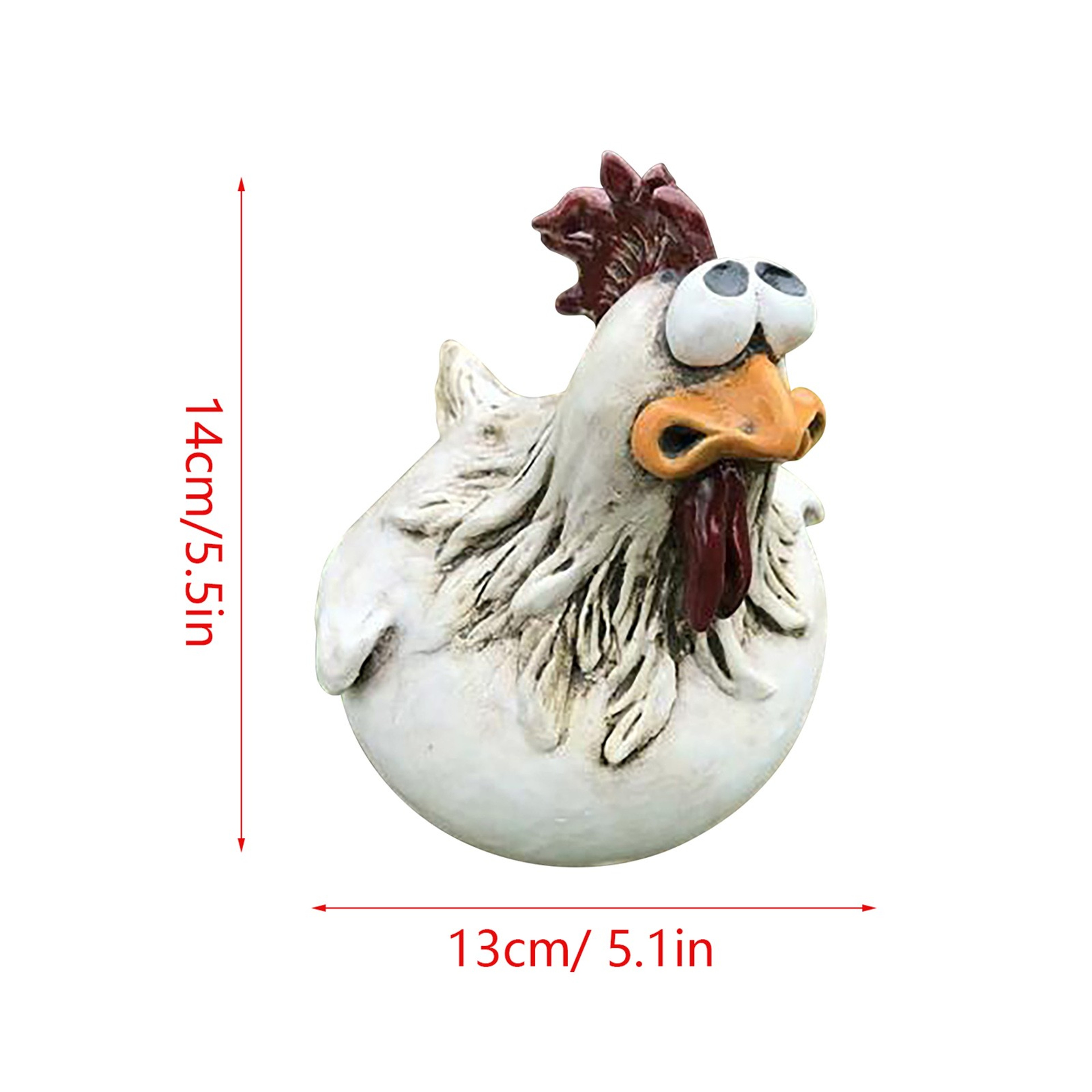 Funny Chicken Fence Decor Statue – Resin Farmyard Hen Sculpture for Garden, Yard & Home Decoration – view 7