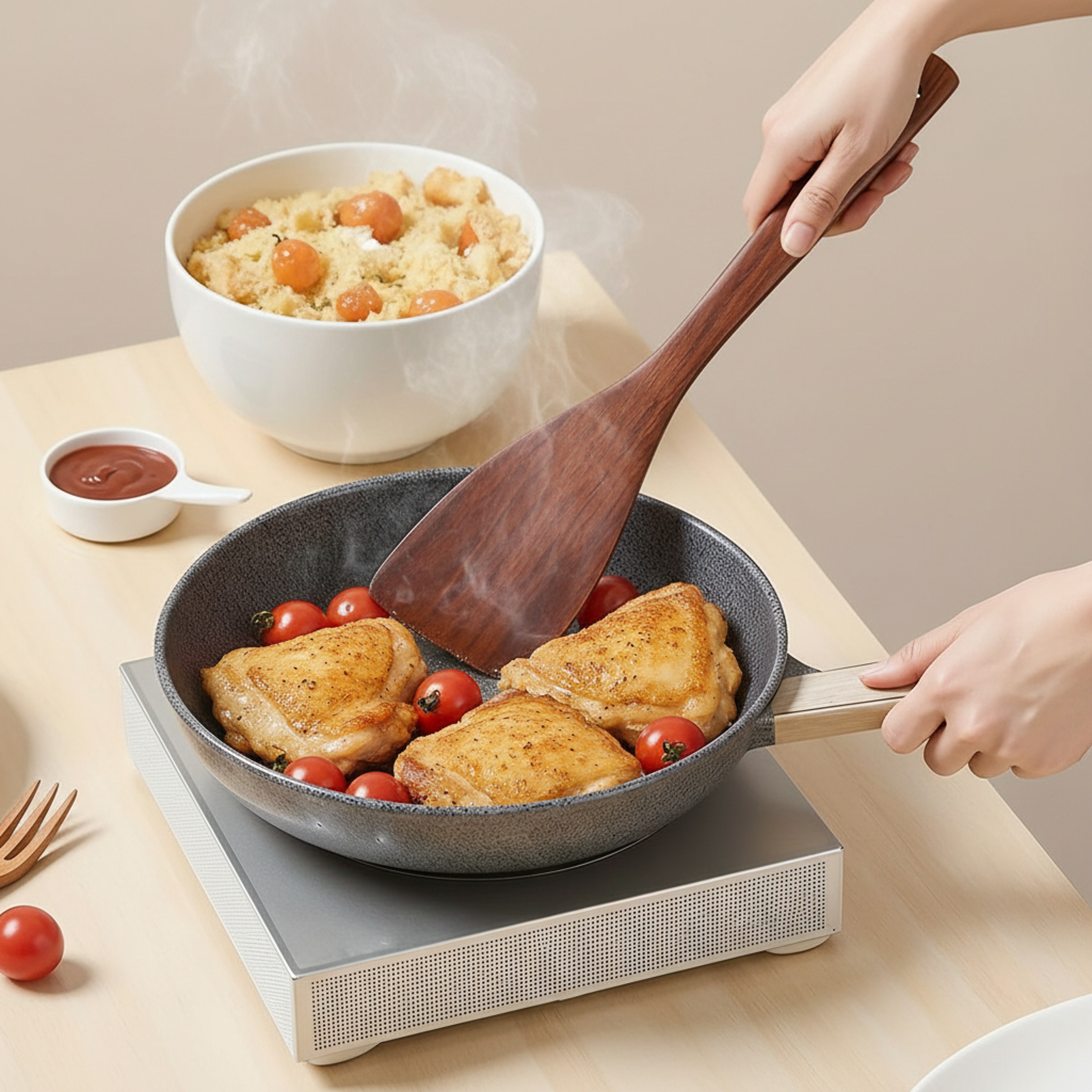 Heat-Resistant & Scratch-Free Stir Fry & Scrambled Egg Cooking Tool Perfect for Sauces & Stir-Frying – view 2
