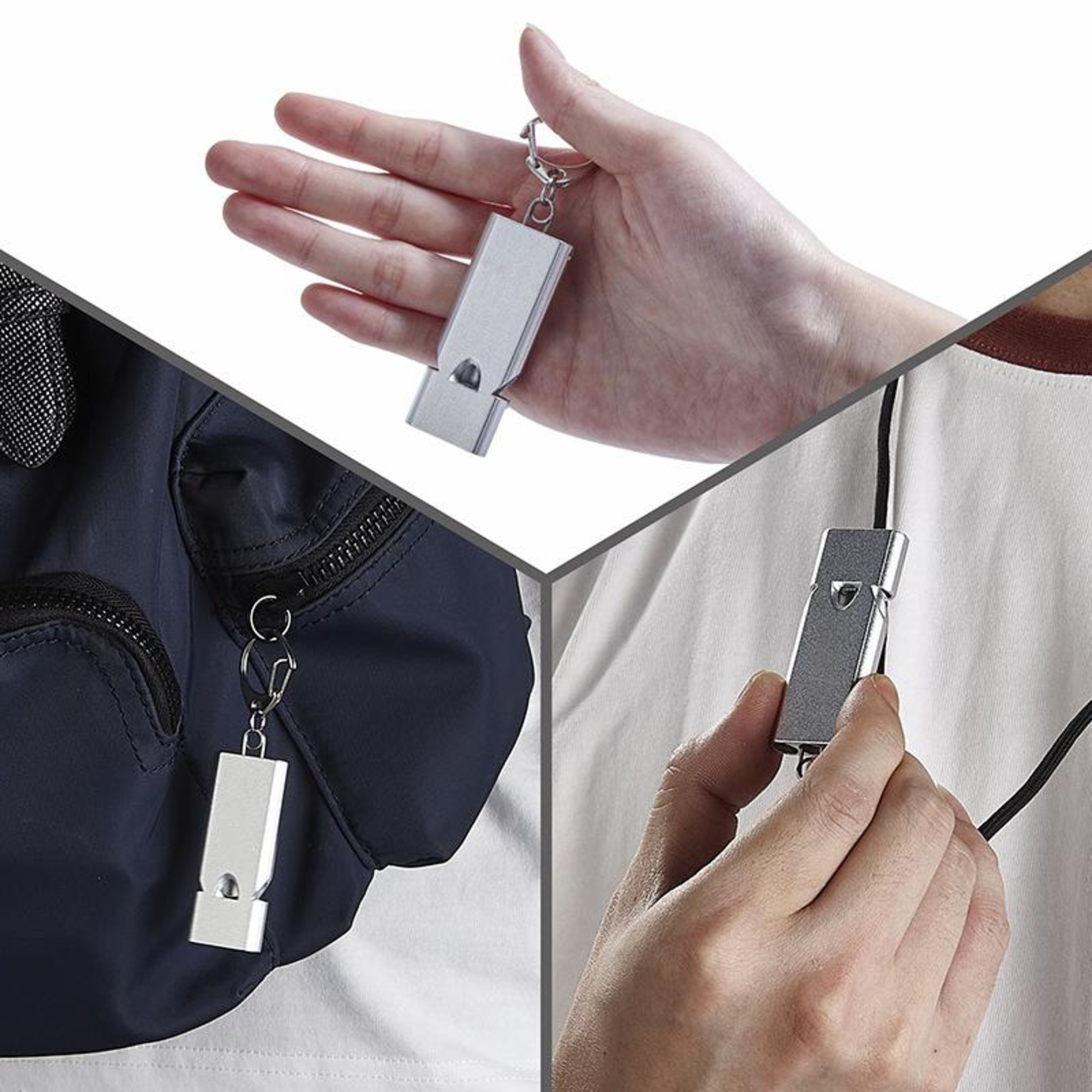 Durable Aluminum Alloy Survival Whistle  Tubes Outdoor EDC Tool for Emergency Situations – view 3