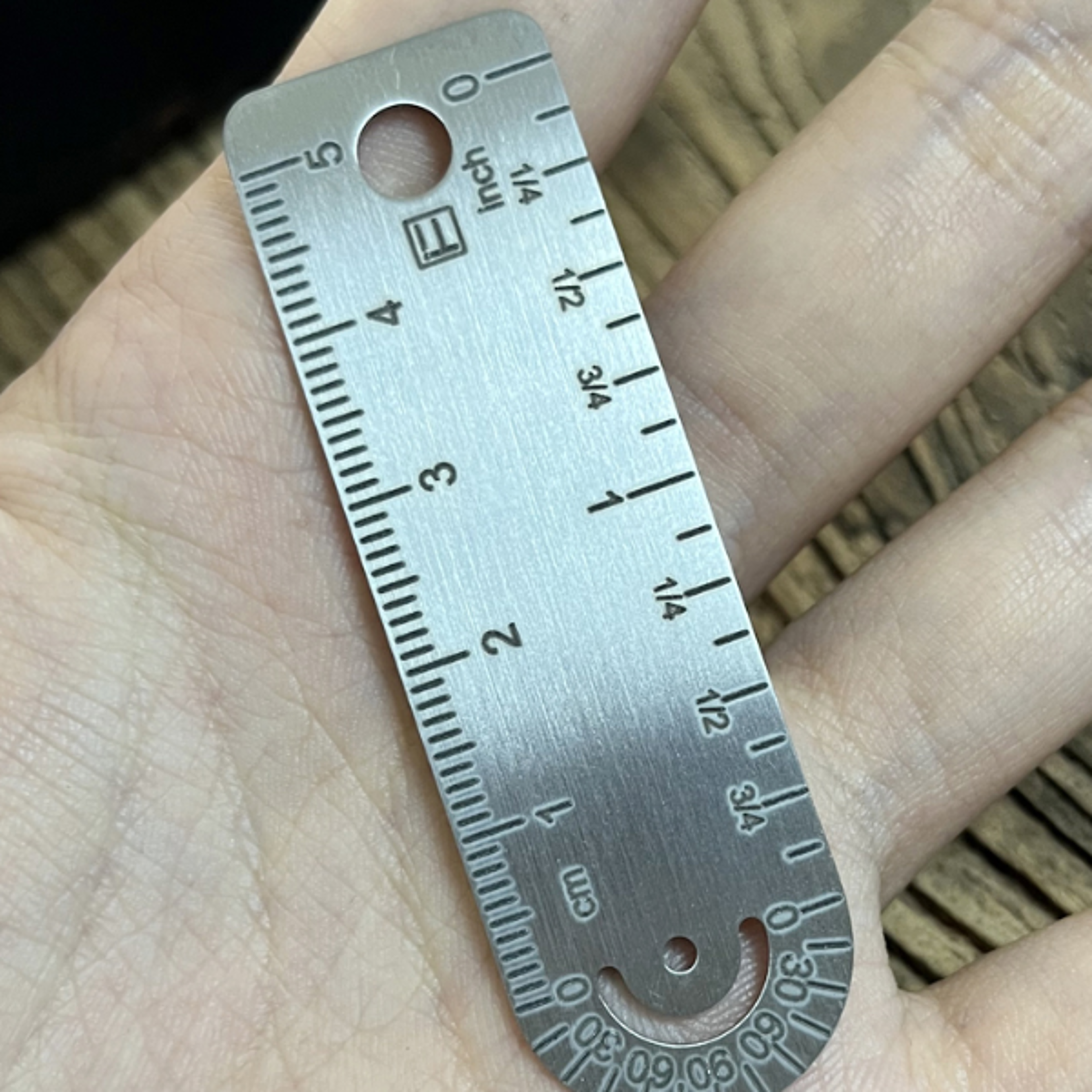 Mini Titanium Alloy Ruler Titanium Small Ruler Keychain Accessories Outdoor Tool