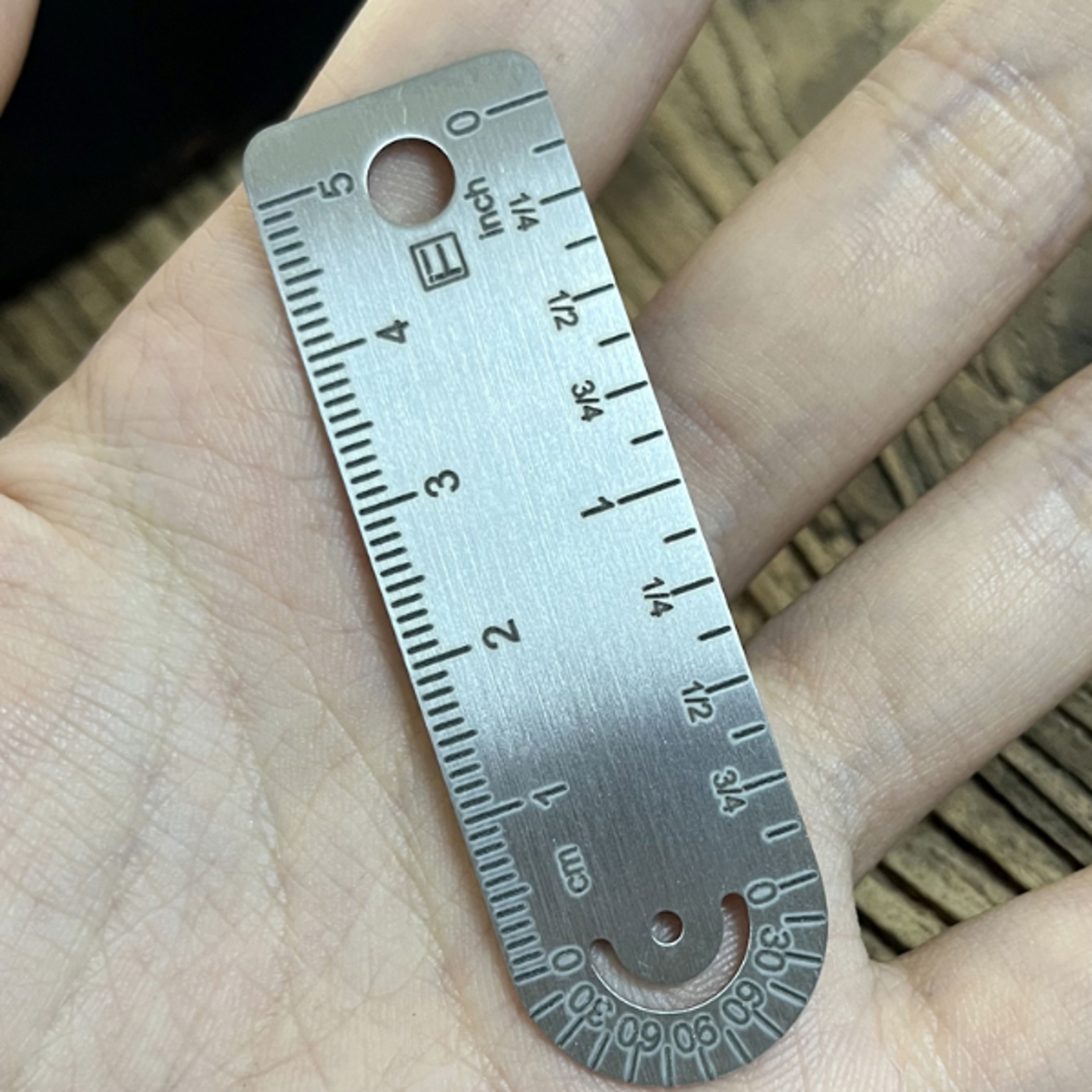 Mini Titanium Alloy Ruler Titanium Small Ruler Keychain Accessories Outdoor Tool