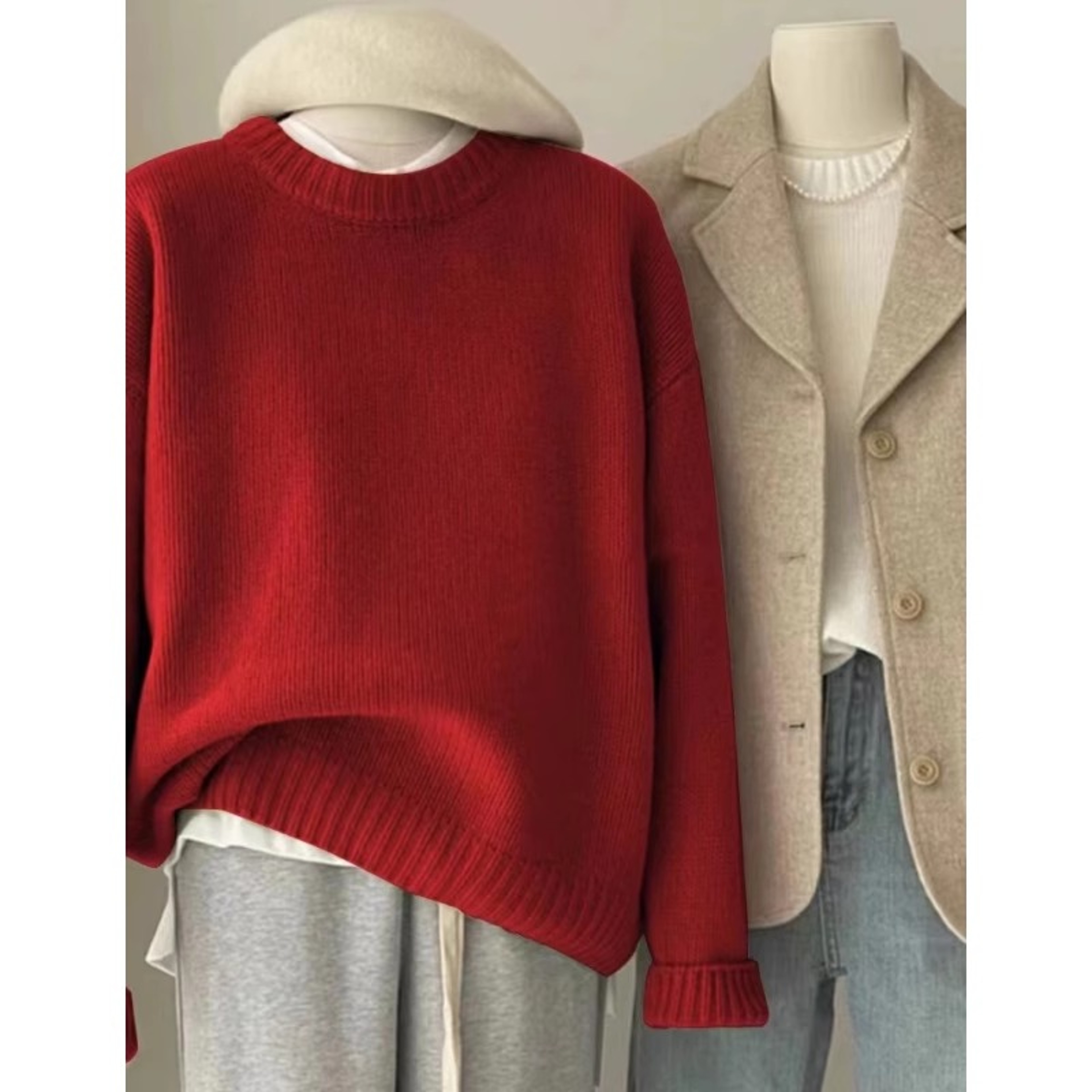 Women's Cashmere Crewneck Sweater in 100% Pure – view 10