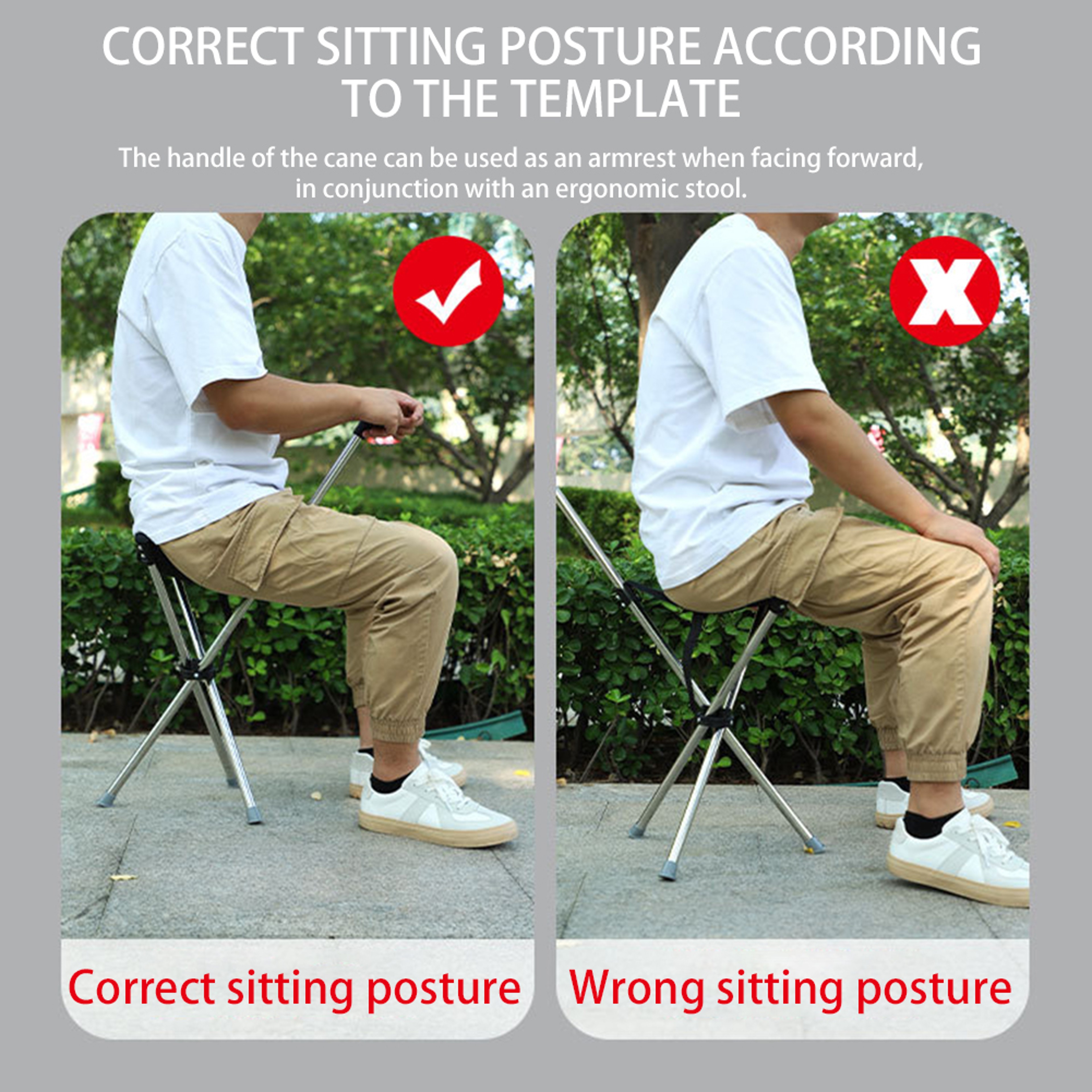 Lightweight Folding Cane with Seat for Travel, Standing Breaks, and Everyday Support – view 4