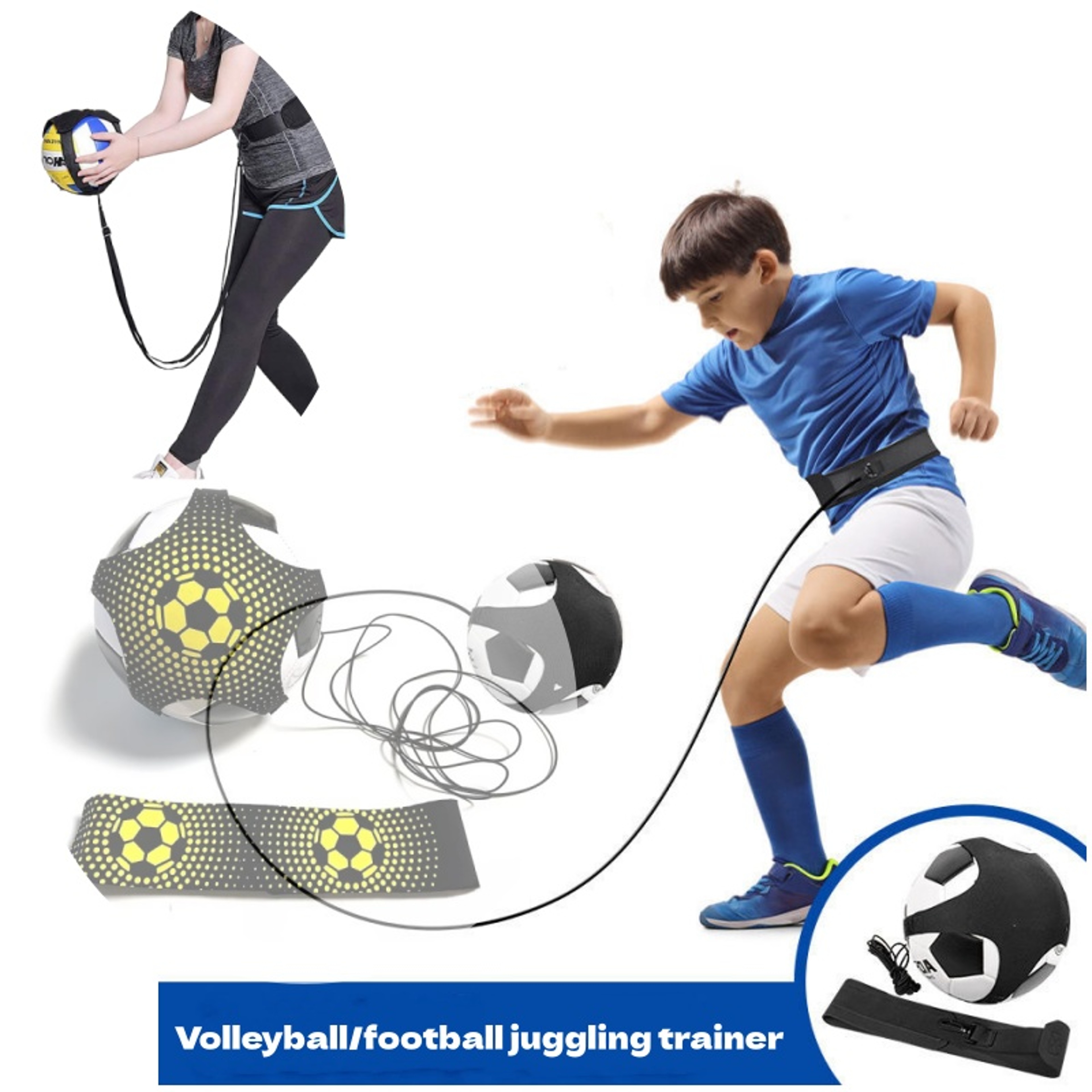 Elite Solo Soccer Juggling Trainer & Adjustable Football Training Belt – view 1